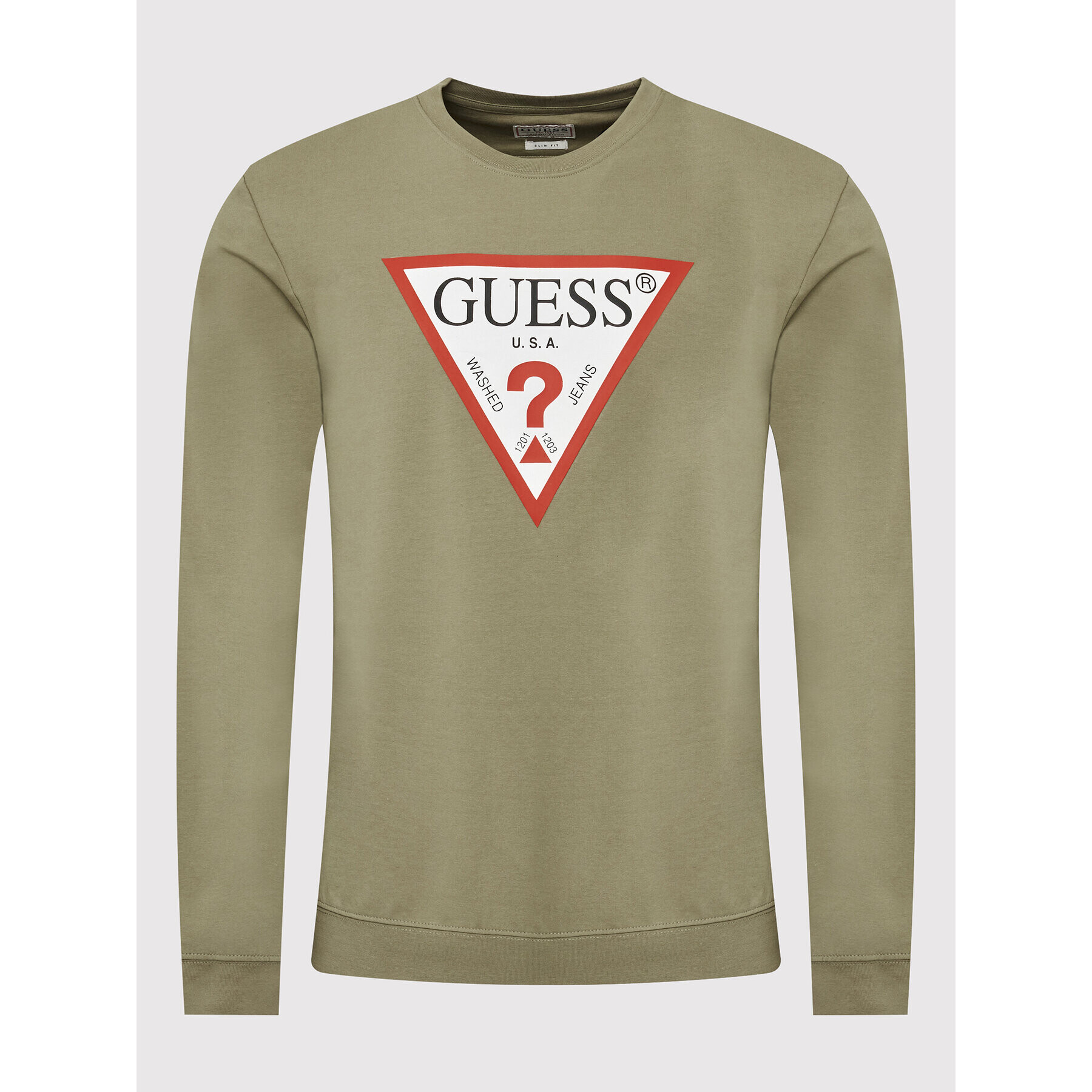 Guess Mikina Audley M2YQ37 K6ZS1 Zelená Slim Fit - Pepit.cz