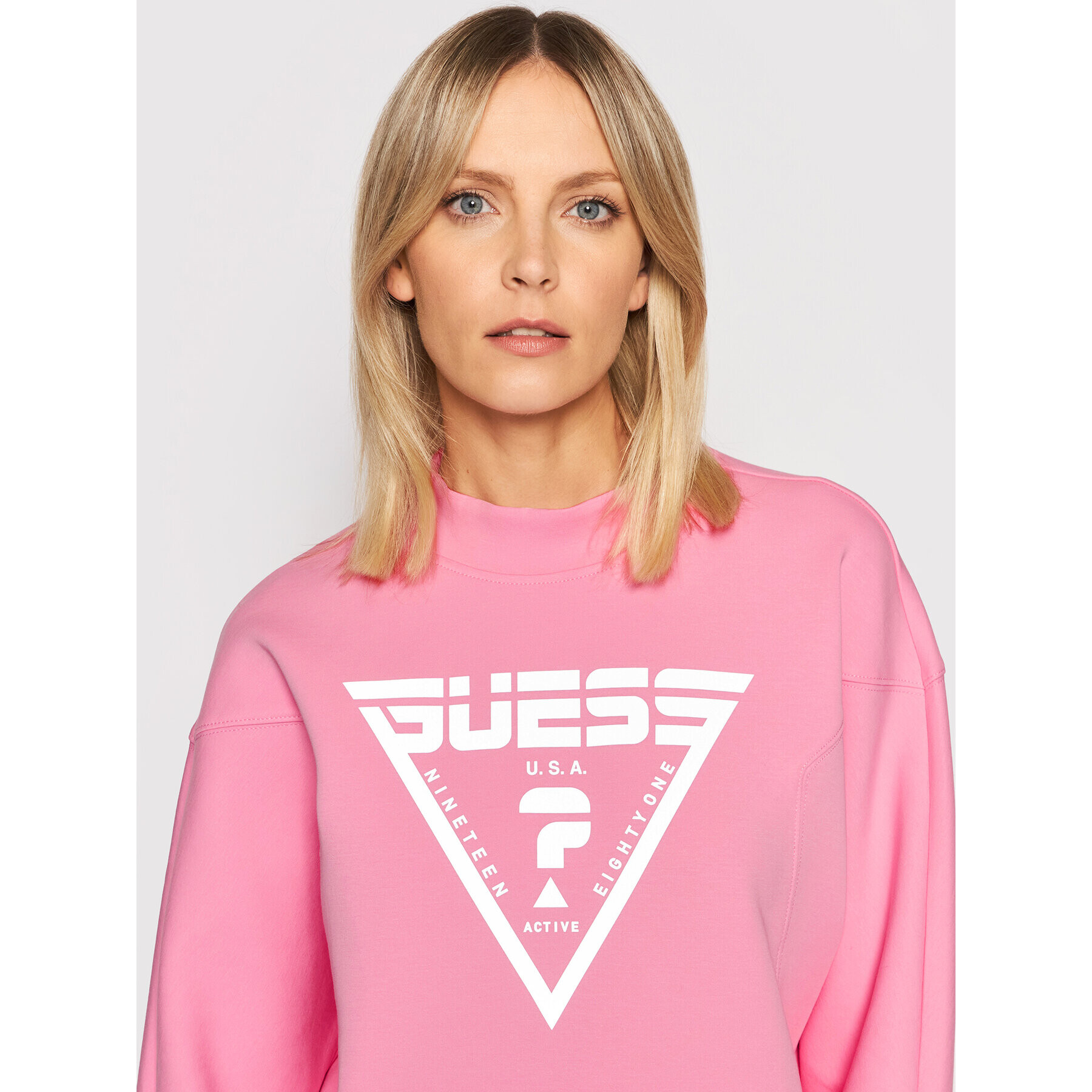 Guess Mikina Caren O1BA69 FL03S Růžová Regular Fit - Pepit.cz