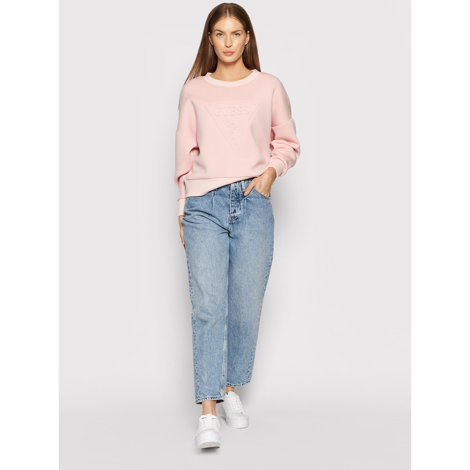 Guess Mikina Corina W1BQ04 K7UW2 Růžová Relaxed Fit - Pepit.cz