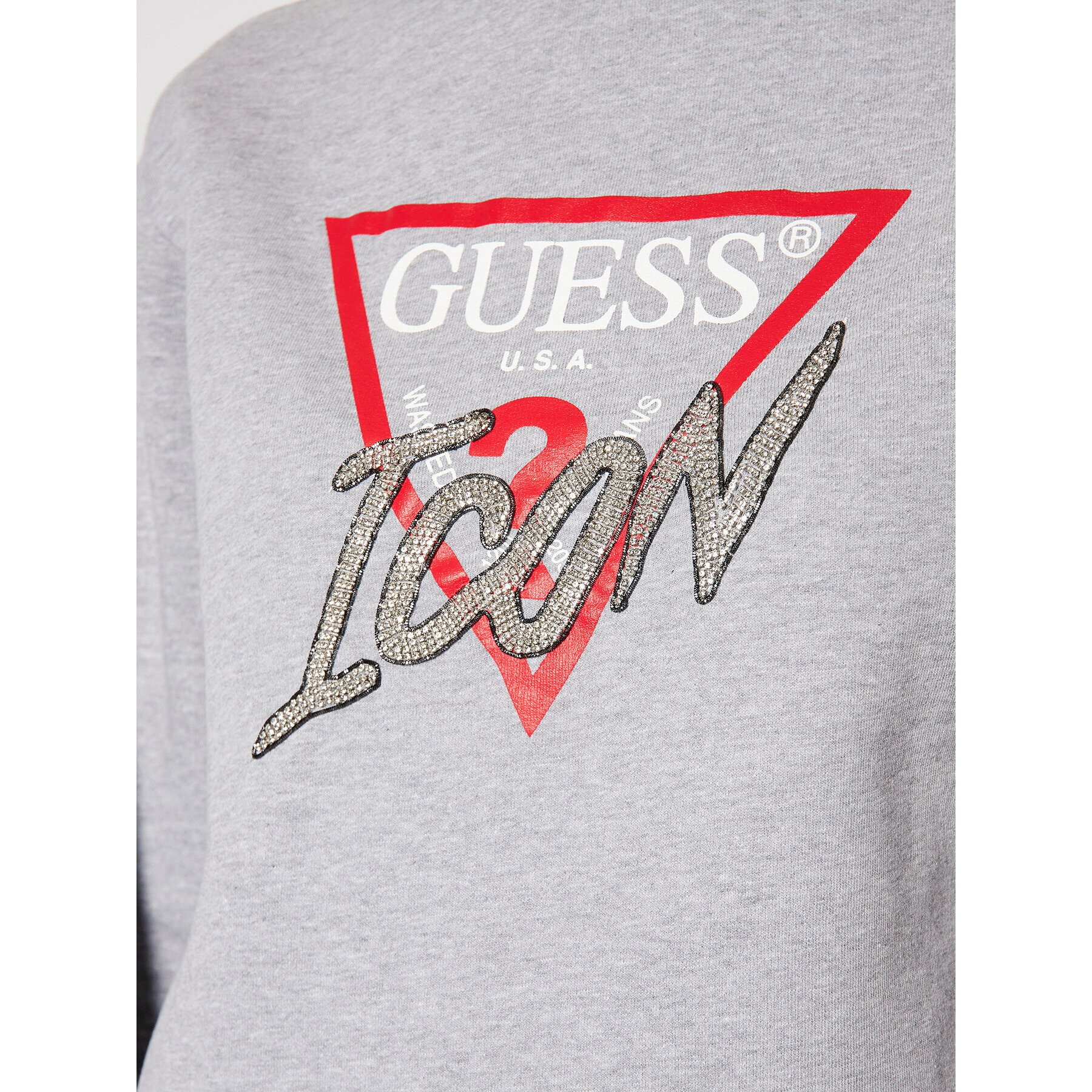 Guess Mikina Icon W1RQ04 K68I0 Šedá Regular Fit - Pepit.cz