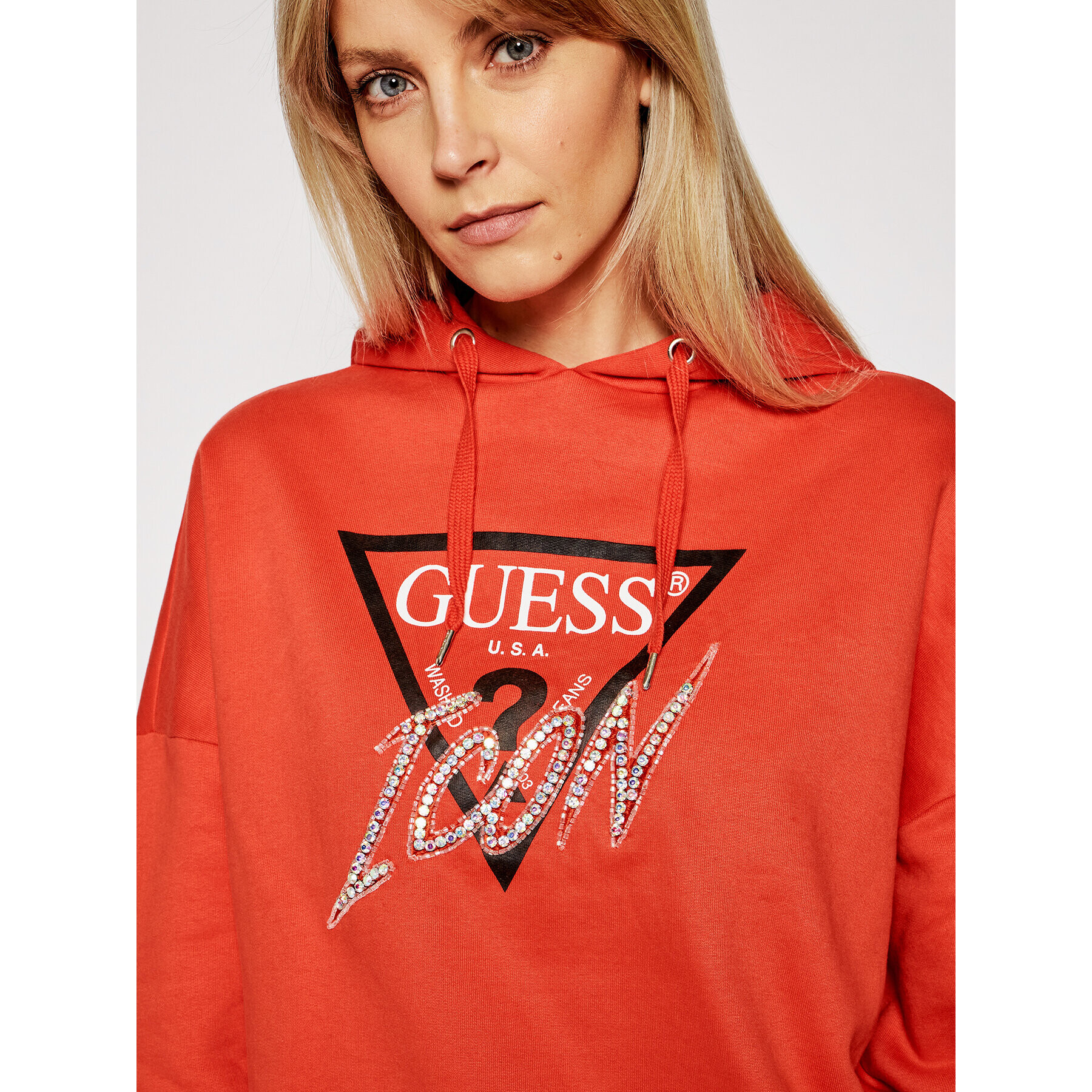 Guess Mikina Icon W1RQ05 K68I0 Oranžová Relaxed Fit - Pepit.cz