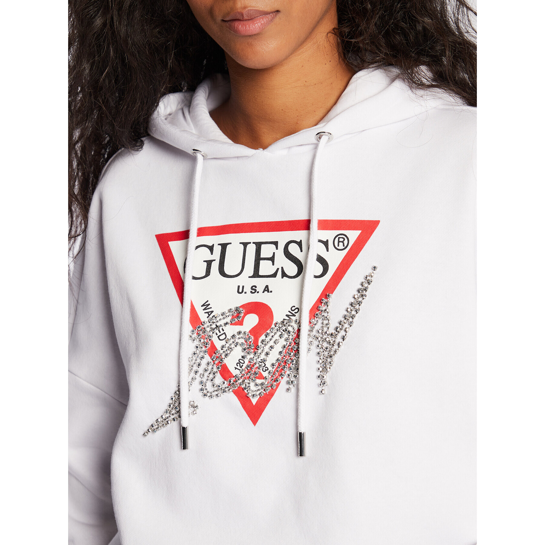 Guess Mikina Icon W2BQ17 KB683 Bílá Regular Fit - Pepit.cz