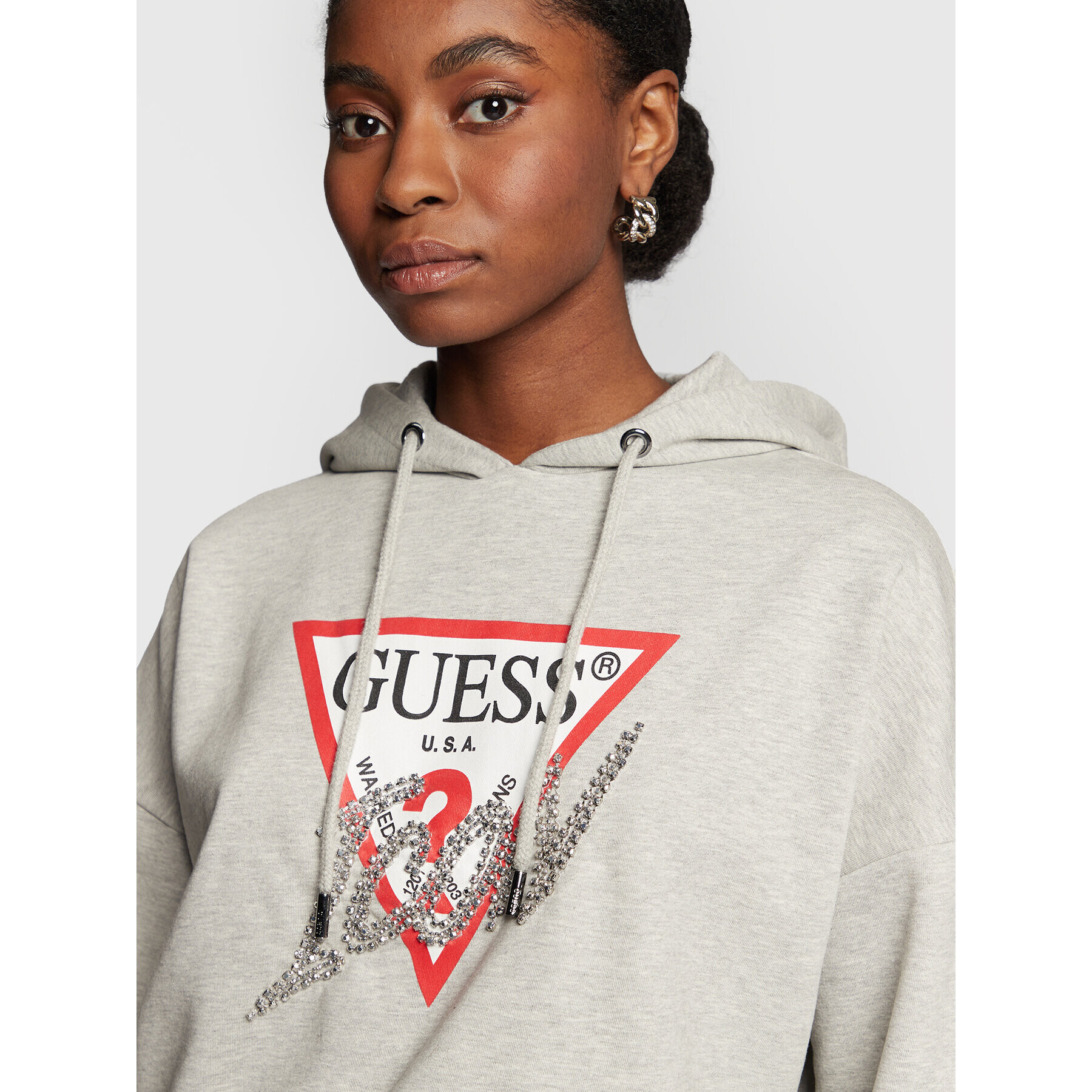 Guess Mikina Icon W2BQ17 KB683 Šedá Regular Fit - Pepit.cz