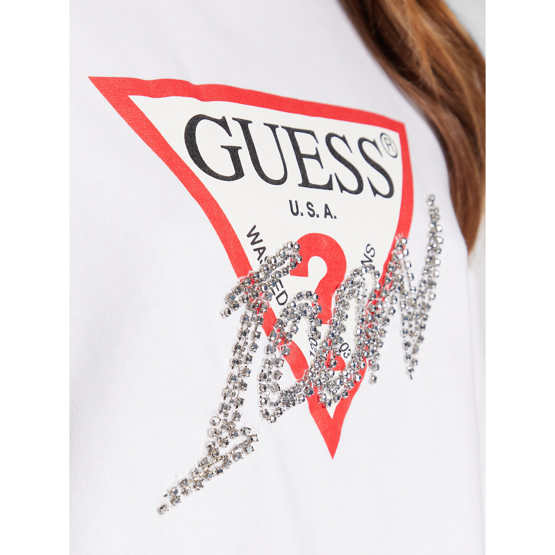 Guess Mikina Icon W2BQ18 KB683 Bílá Regular Fit - Pepit.cz