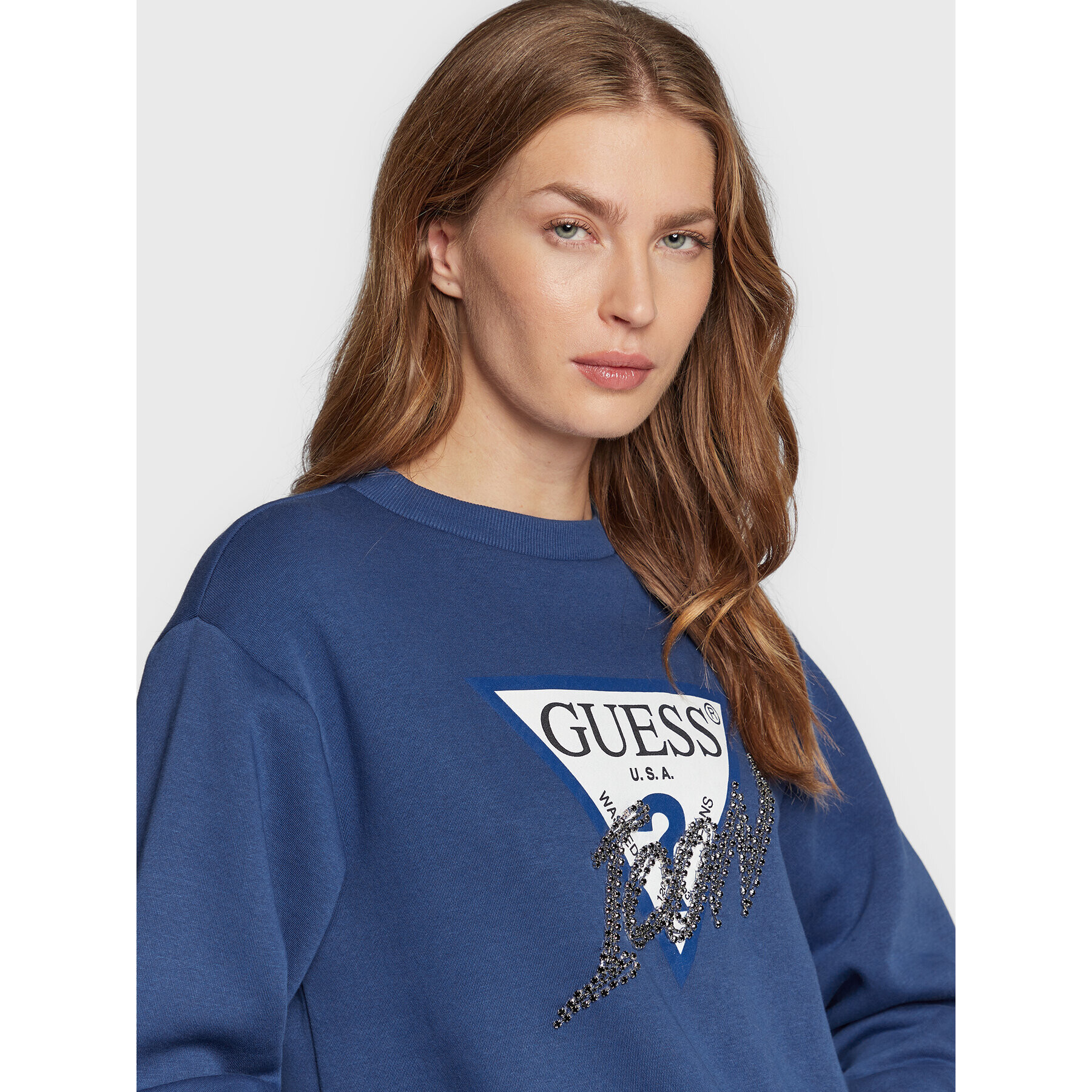 Guess Mikina Icon W2BQ18 KB683 Tmavomodrá Regular Fit - Pepit.cz