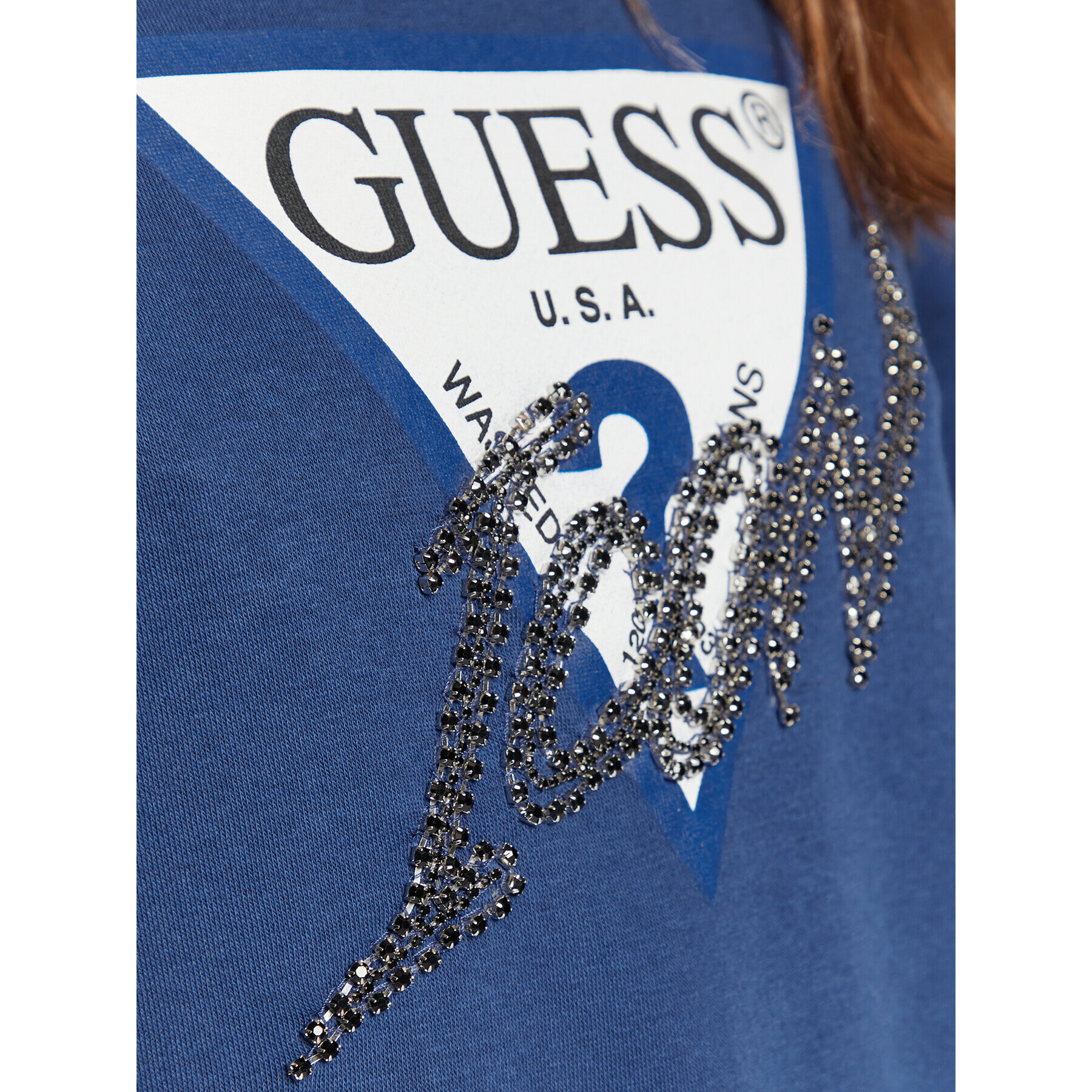 Guess Mikina Icon W2BQ18 KB683 Tmavomodrá Regular Fit - Pepit.cz