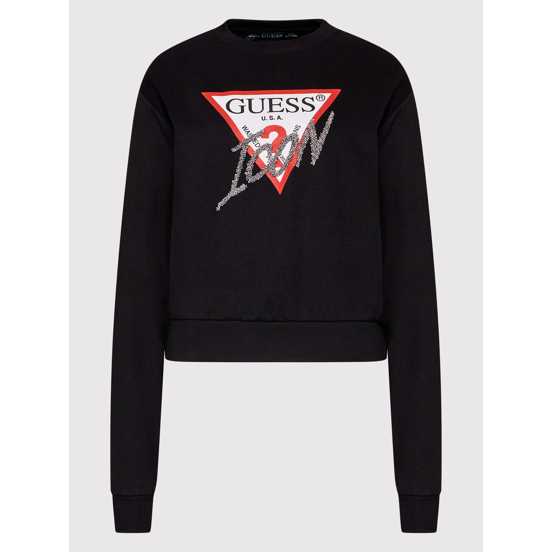 Guess Mikina Icon W2YQ01 KB681 Černá Regular Fit - Pepit.cz