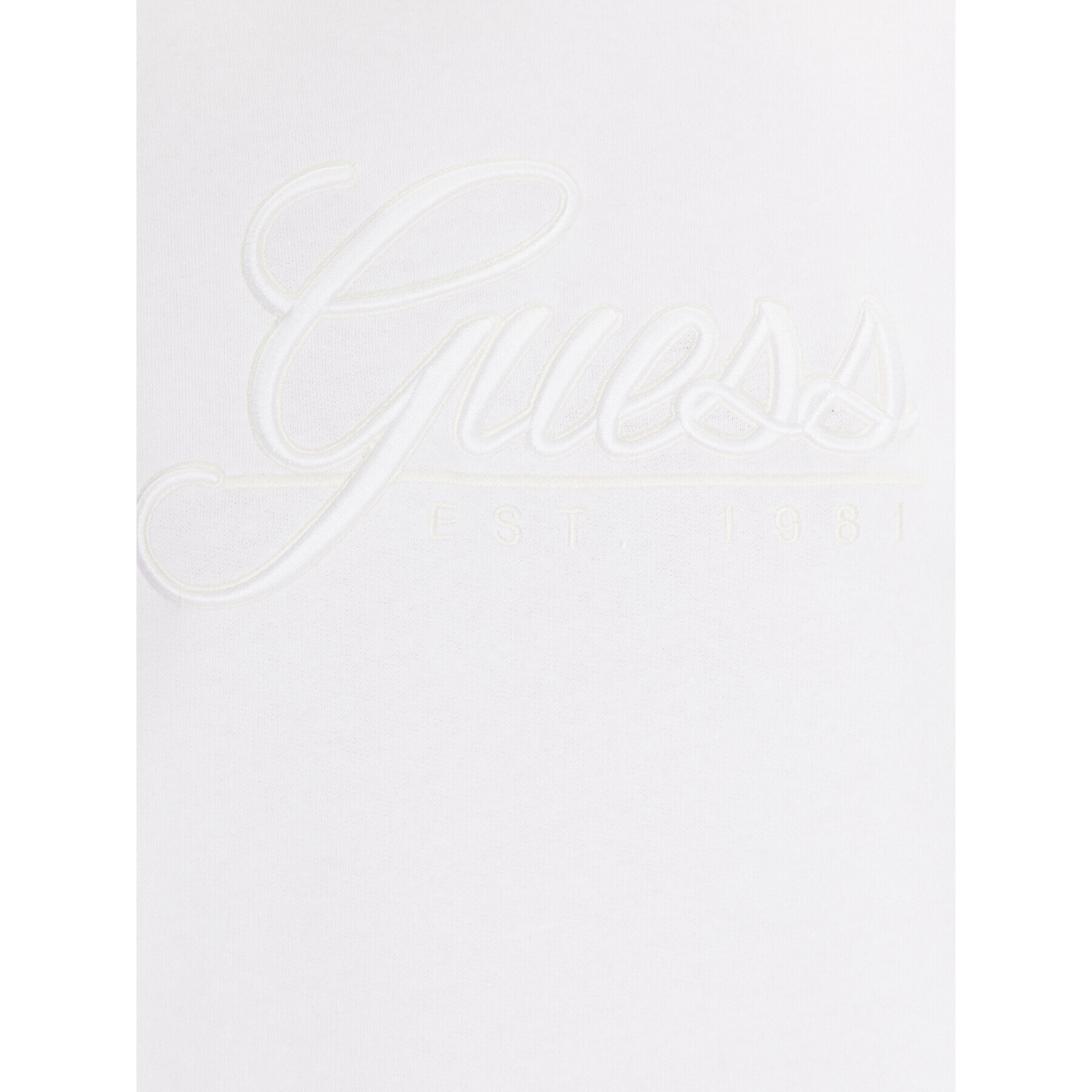 Guess Mikina Logo Script W3GQ12 KBK32 Bílá Regular Fit - Pepit.cz