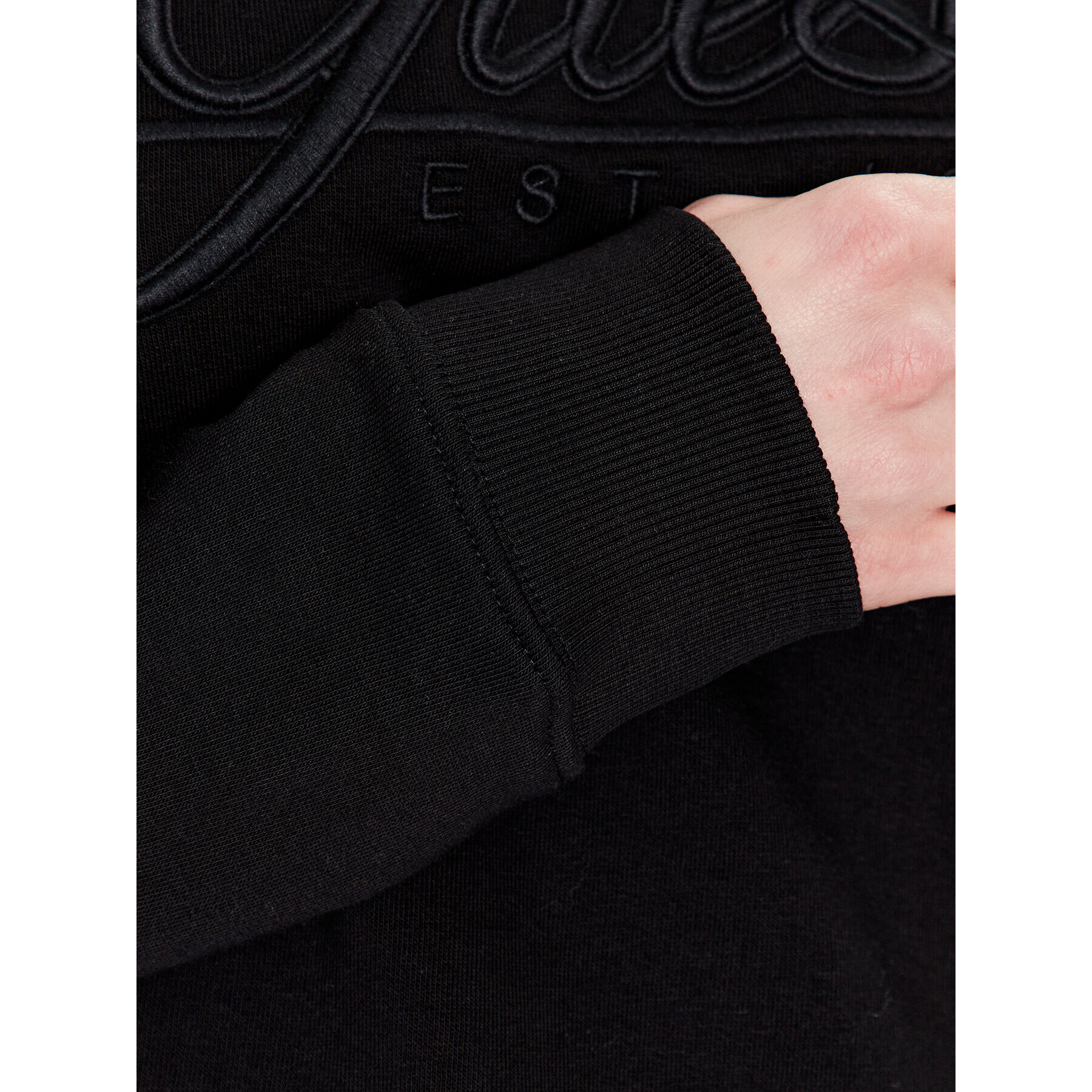 Guess Mikina Logo Script W3GQ12 KBK32 Černá Regular Fit - Pepit.cz