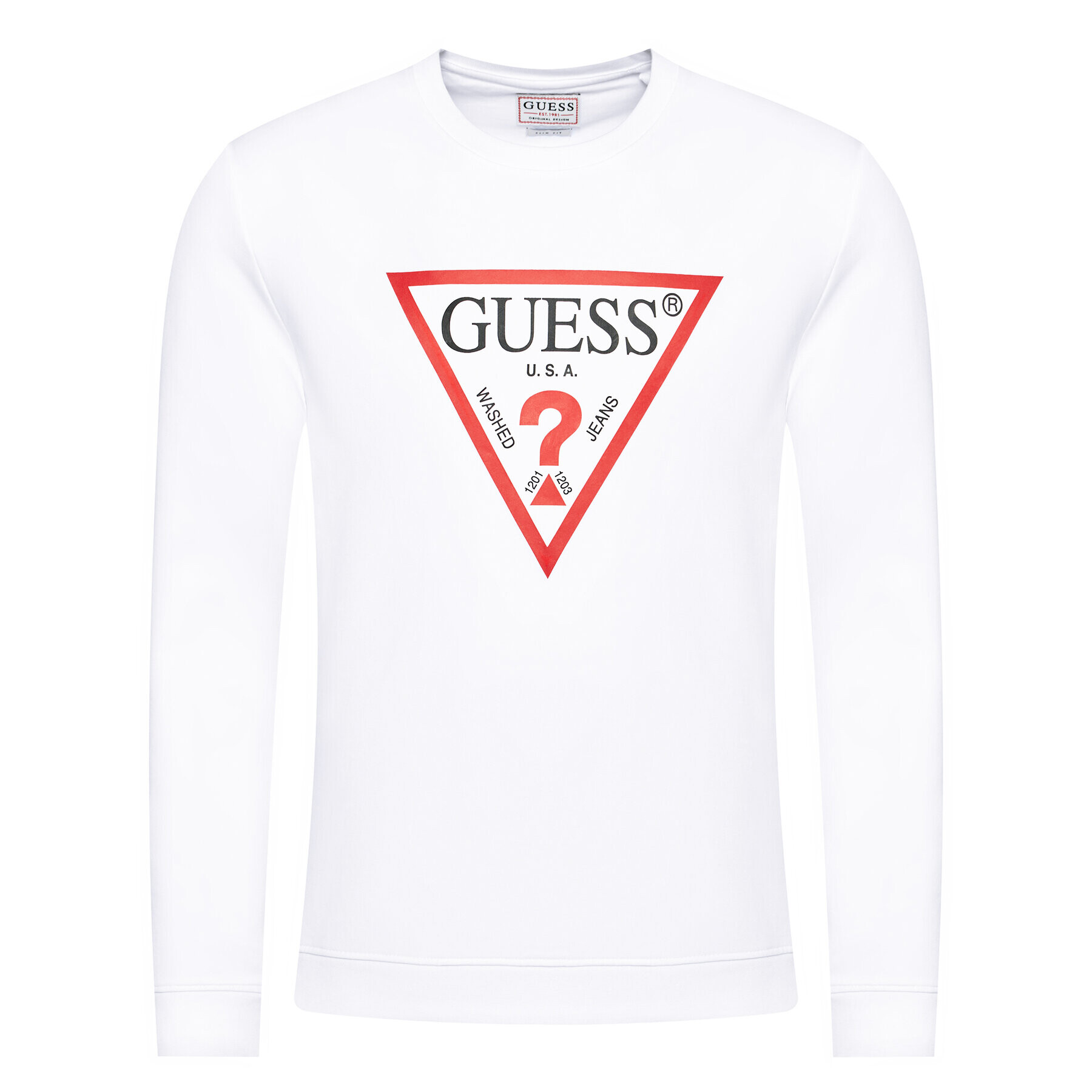 Guess Mikina M1RQ37 K6ZS1 Bílá Slim Fit - Pepit.cz