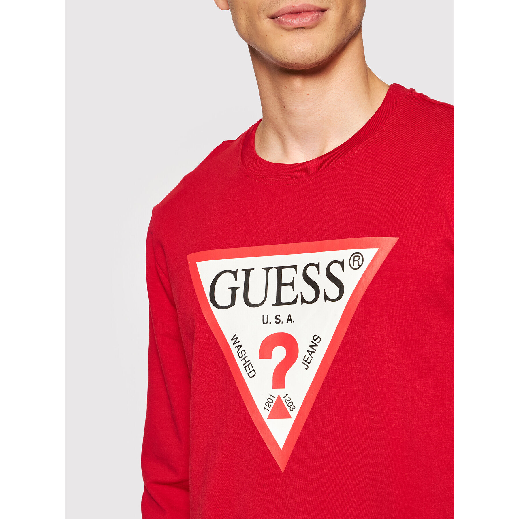 Guess Mikina M1RQ37 K6ZS1 Červená Slim Fit - Pepit.cz