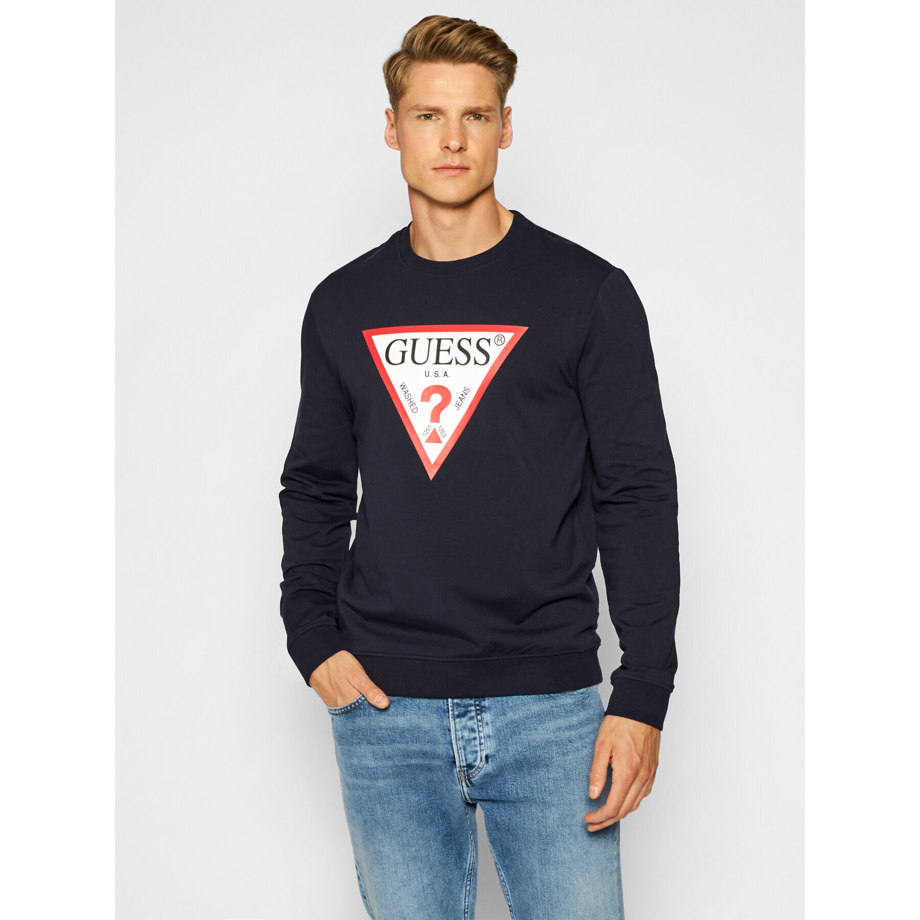 Guess Mikina M1RQ37 K6ZS1 Tmavomodrá Slim Fit - Pepit.cz