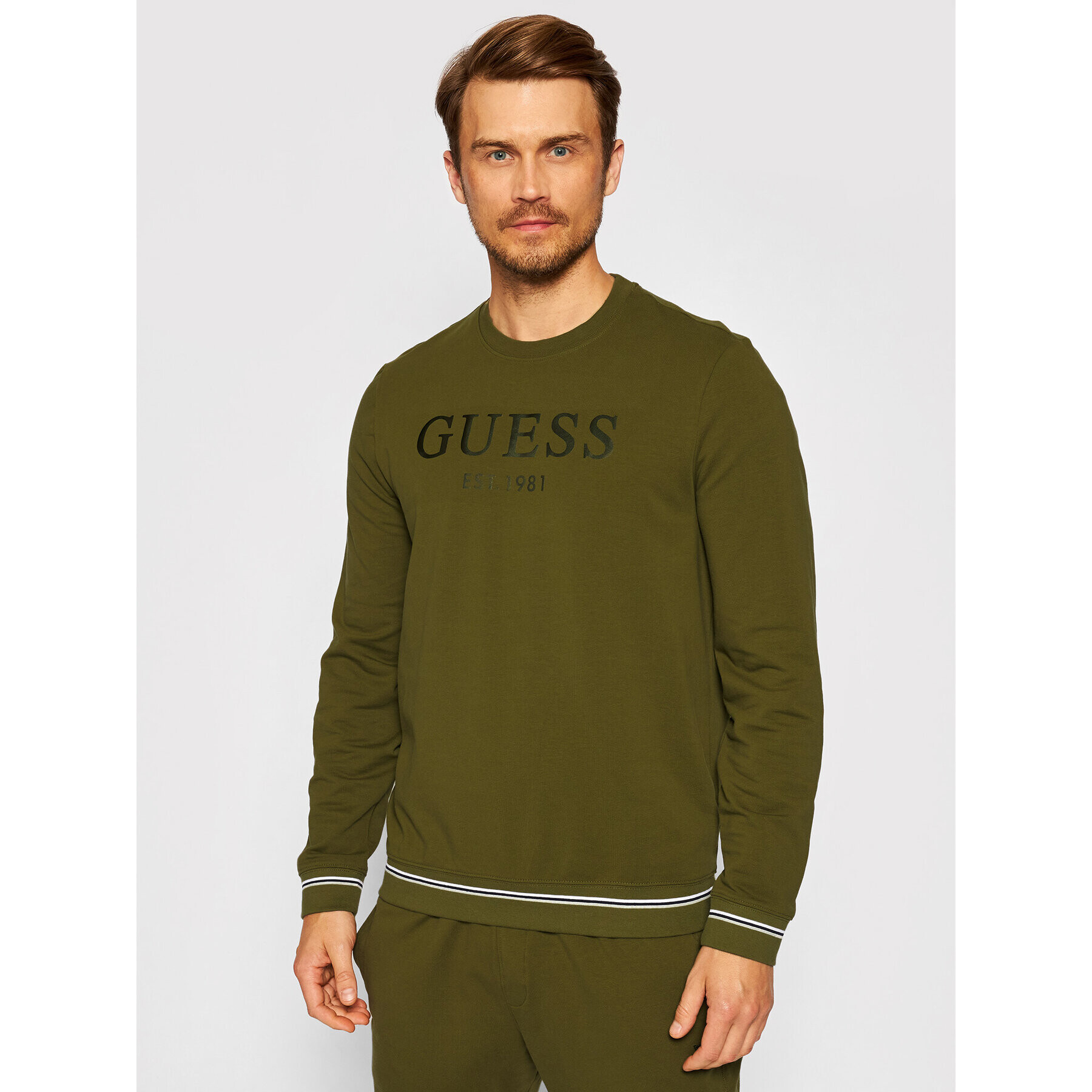 Guess Mikina M1YQ08 K6ZS1 Zelená Slim Fit - Pepit.cz