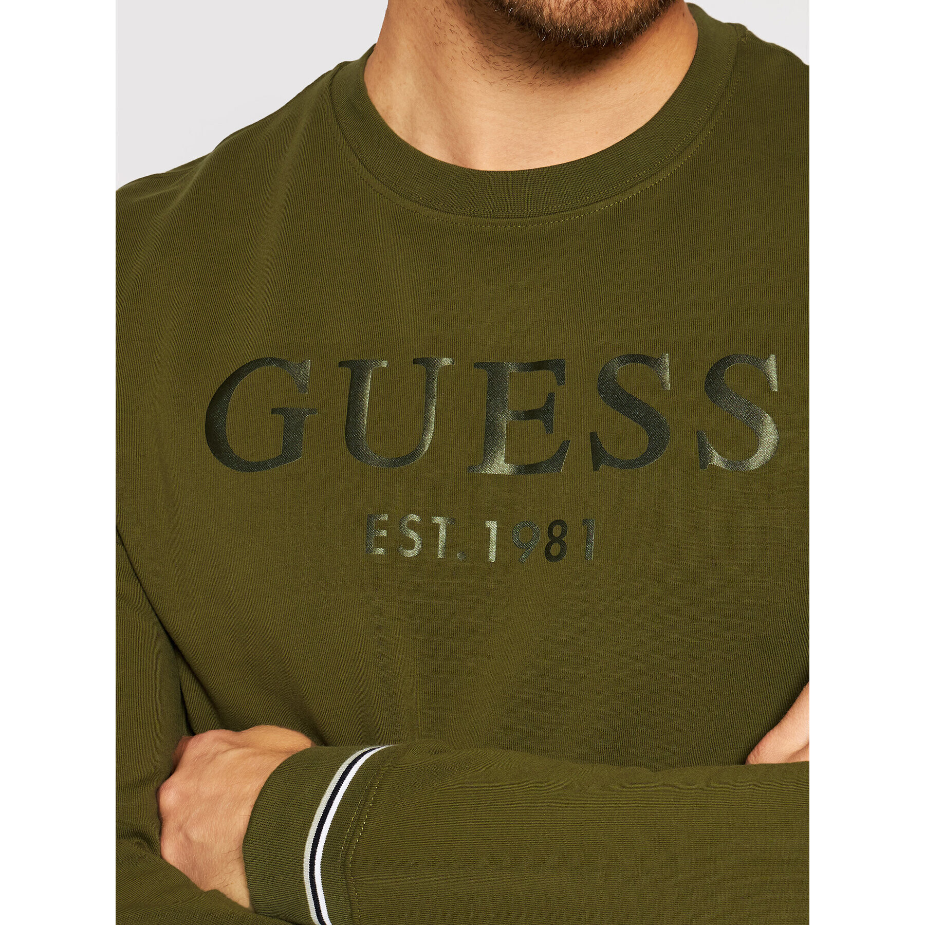 Guess Mikina M1YQ08 K6ZS1 Zelená Slim Fit - Pepit.cz