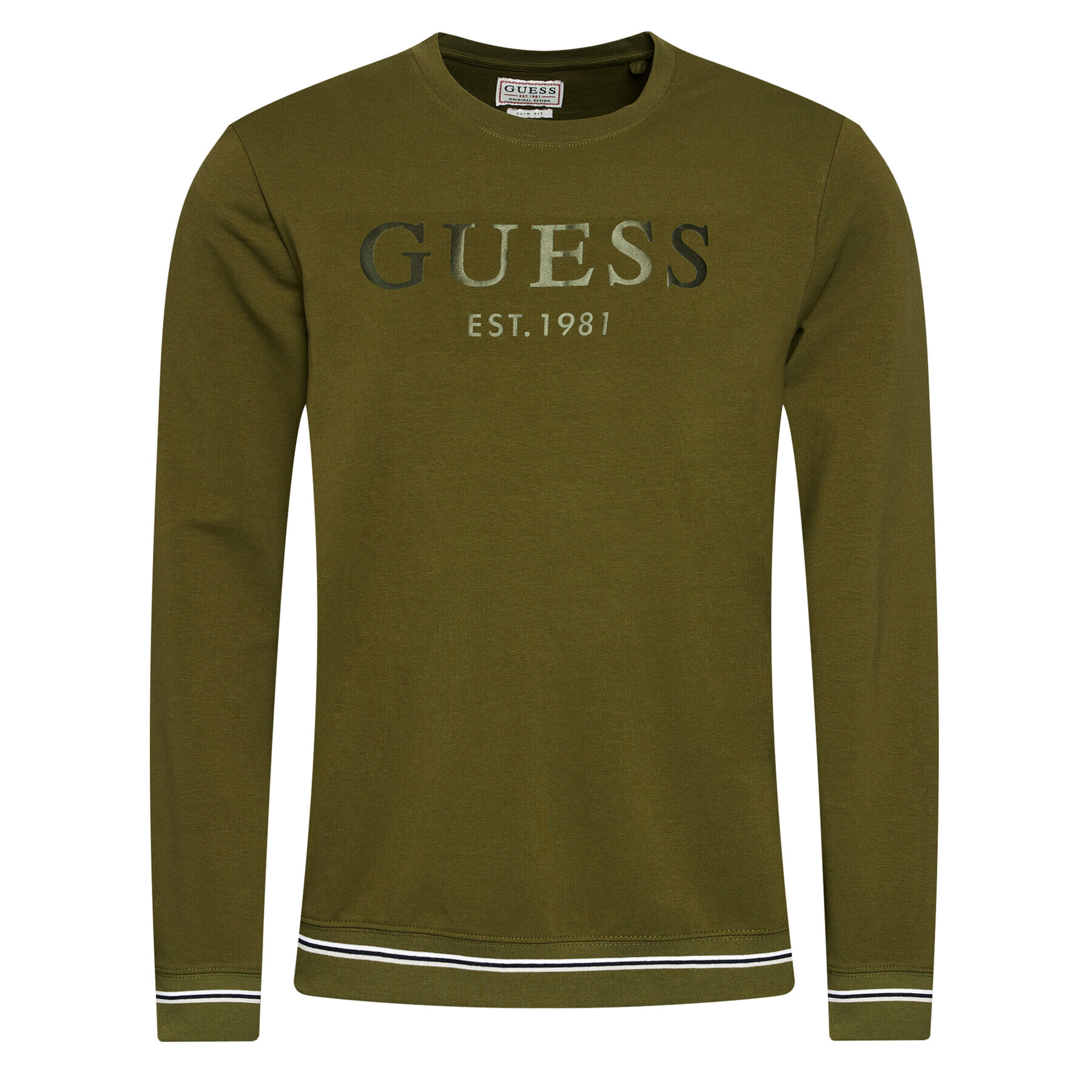 Guess Mikina M1YQ08 K6ZS1 Zelená Slim Fit - Pepit.cz