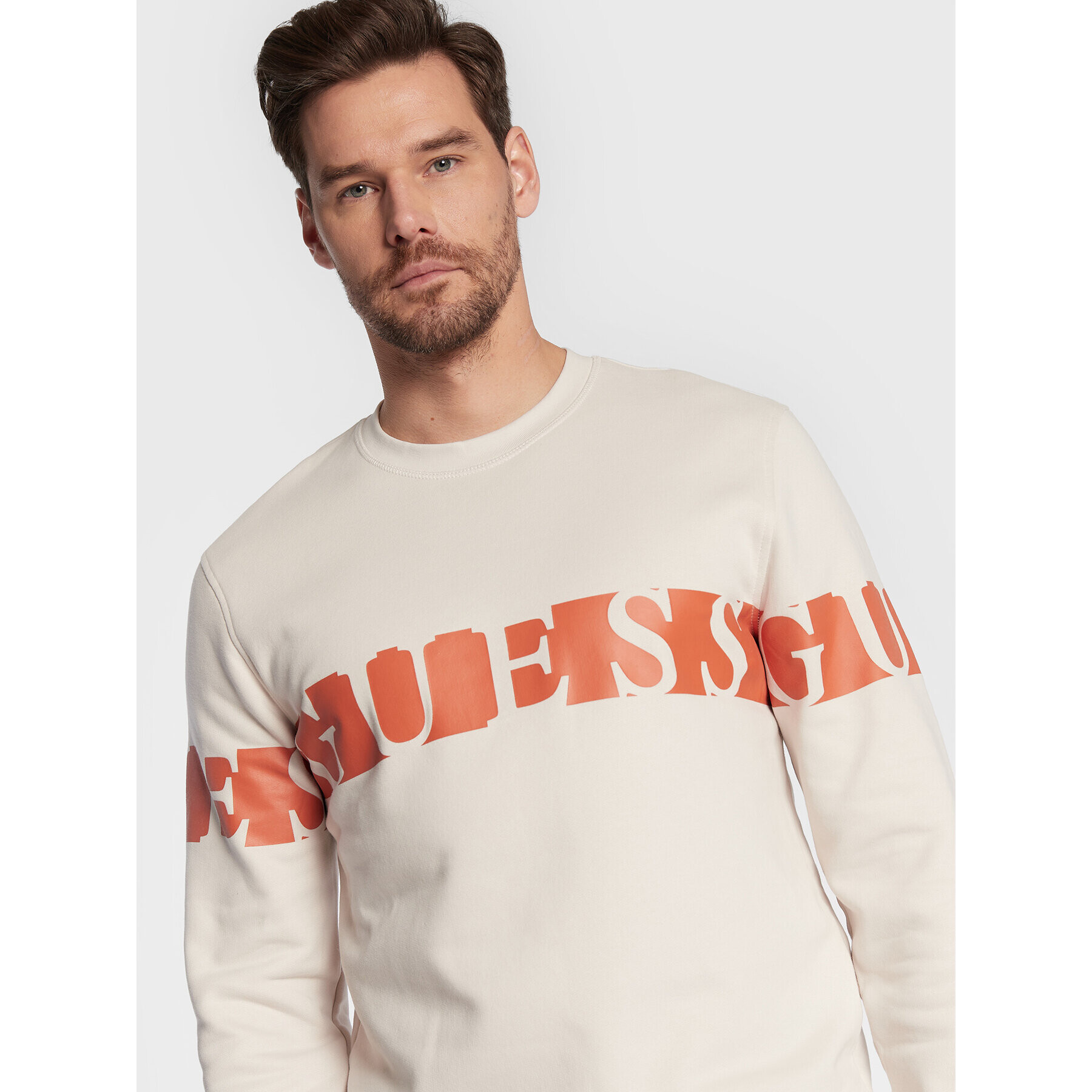 Guess Mikina M2BQ23 KBDA1 Béžová Slim Fit - Pepit.cz