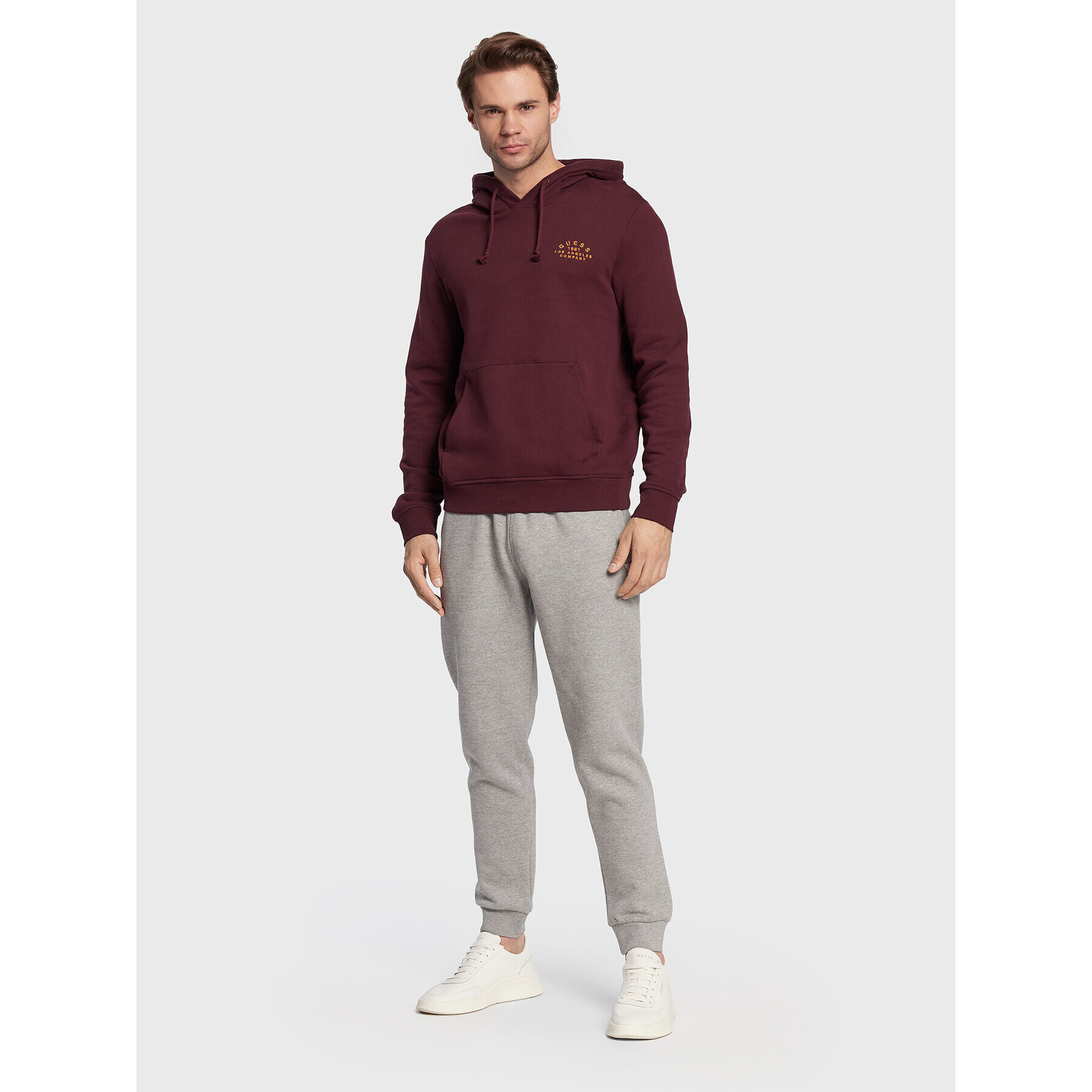 Guess Mikina M2BQ30 KBDA1 Bordó Slim Fit - Pepit.cz