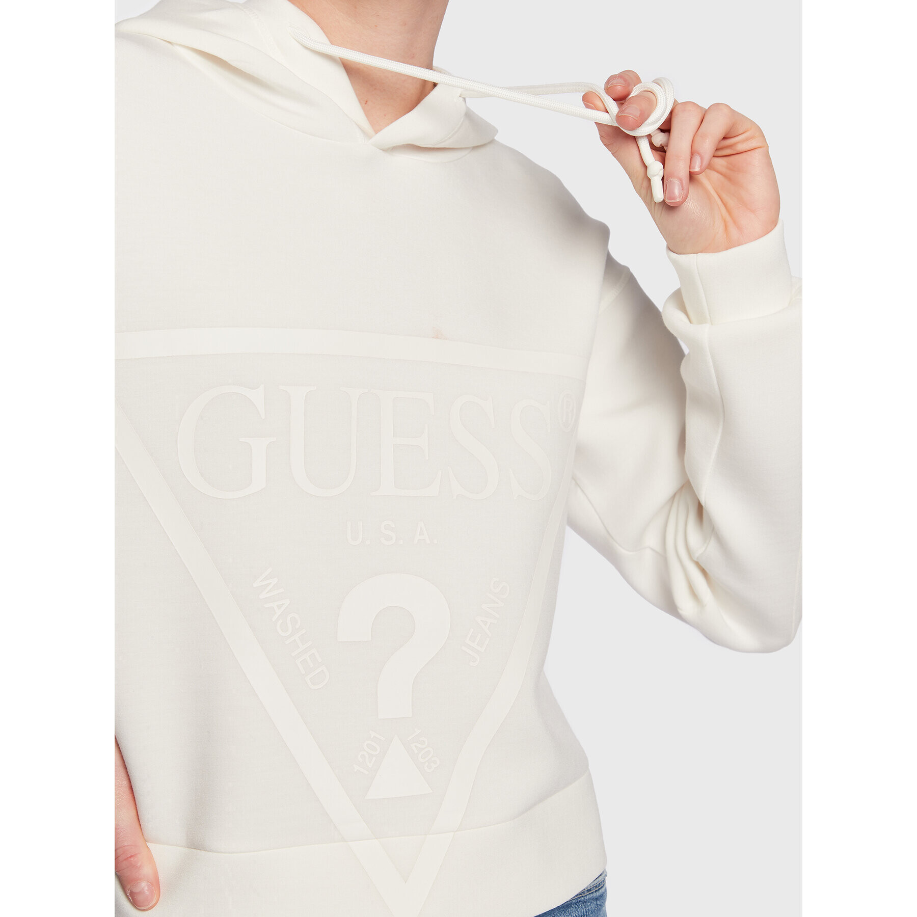 Guess Mikina New Alisa V2YQ08 K7UW2 Bílá Regular Fit - Pepit.cz