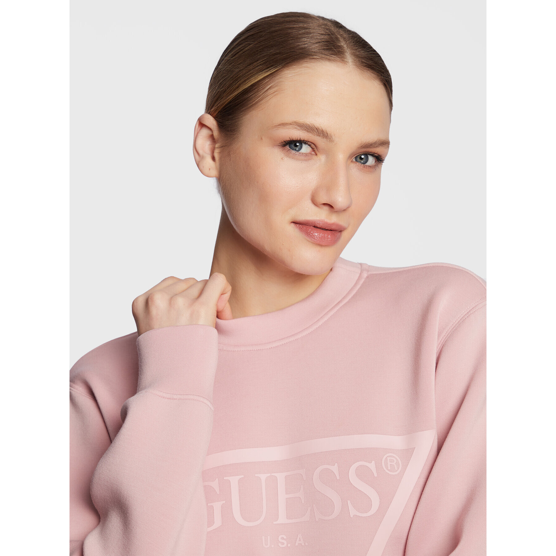 Guess Mikina New Elly V3RQ19 K7UW2 Růžová Regular Fit - Pepit.cz