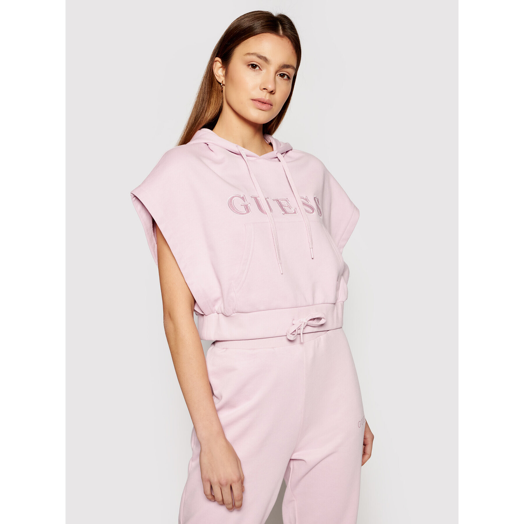 Guess Mikina O1GA00 K68I1 Růžová Loose Fit - Pepit.cz