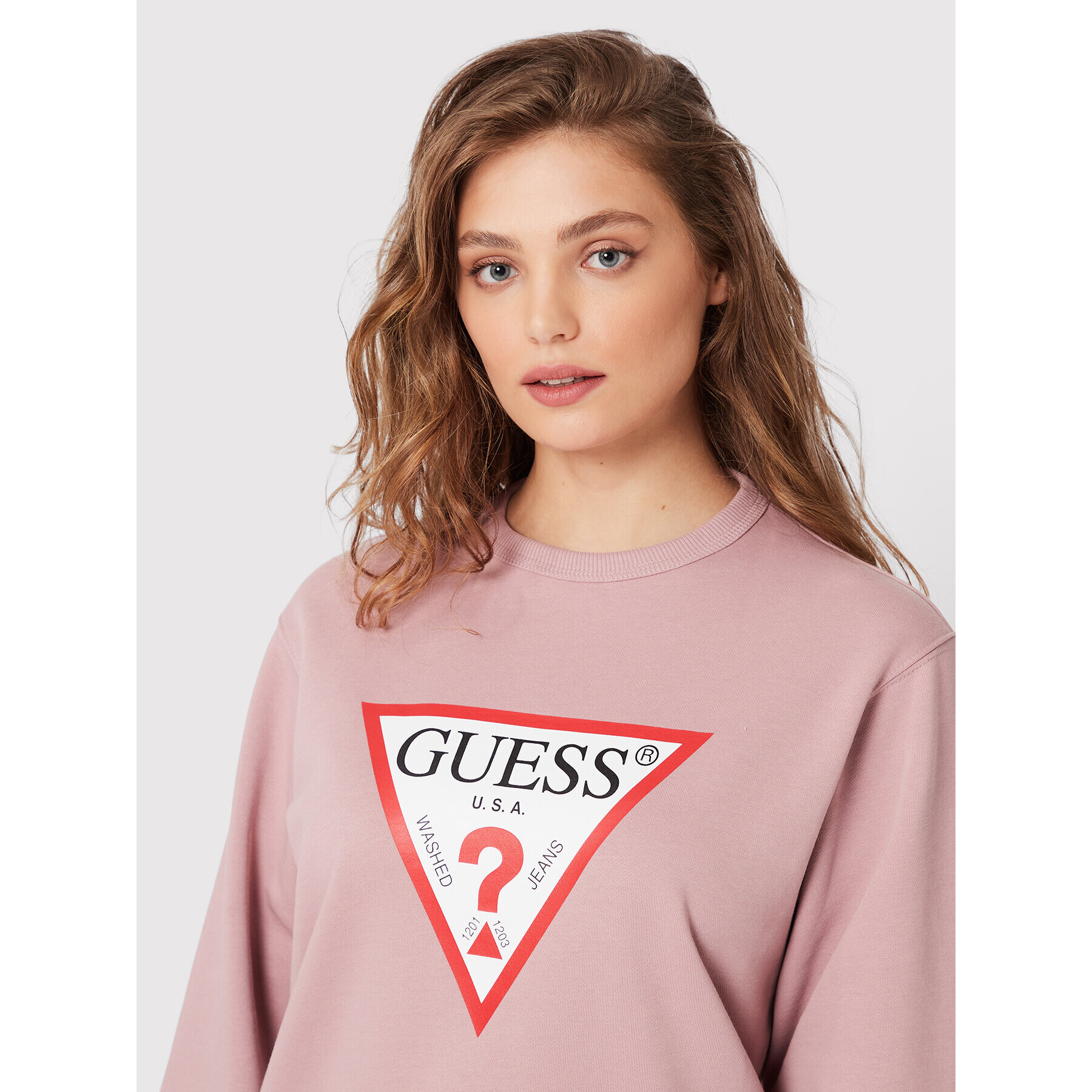 Guess Mikina Original W2YQ16 KBA10 Růžová Regular Fit - Pepit.cz