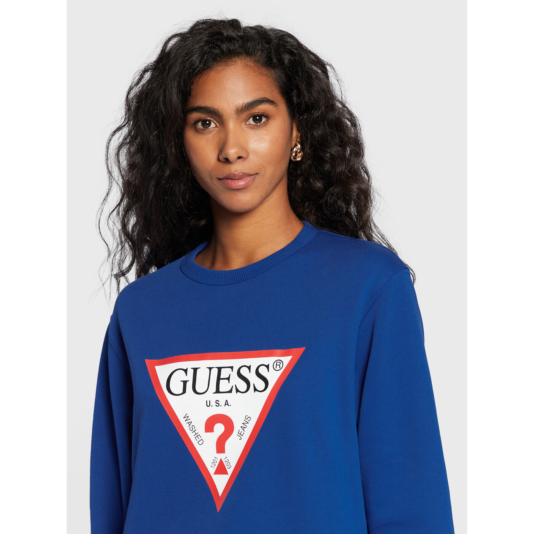 Guess Mikina Original W2YQ16 KBA10 Tmavomodrá Regular Fit - Pepit.cz