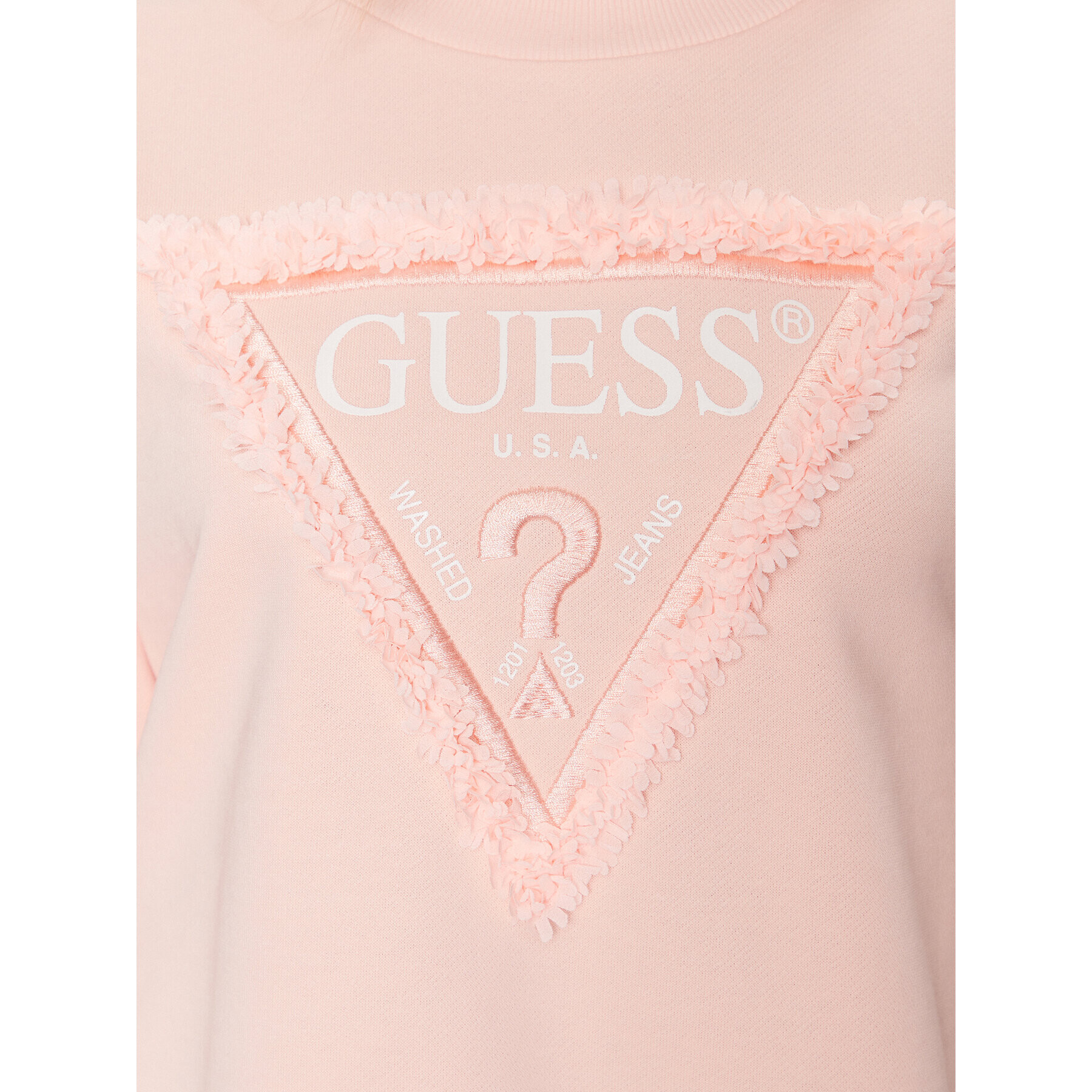 Guess Mikina Petal Triangle W3GQ18 KBKM0 Růžová Relaxed Fit - Pepit.cz