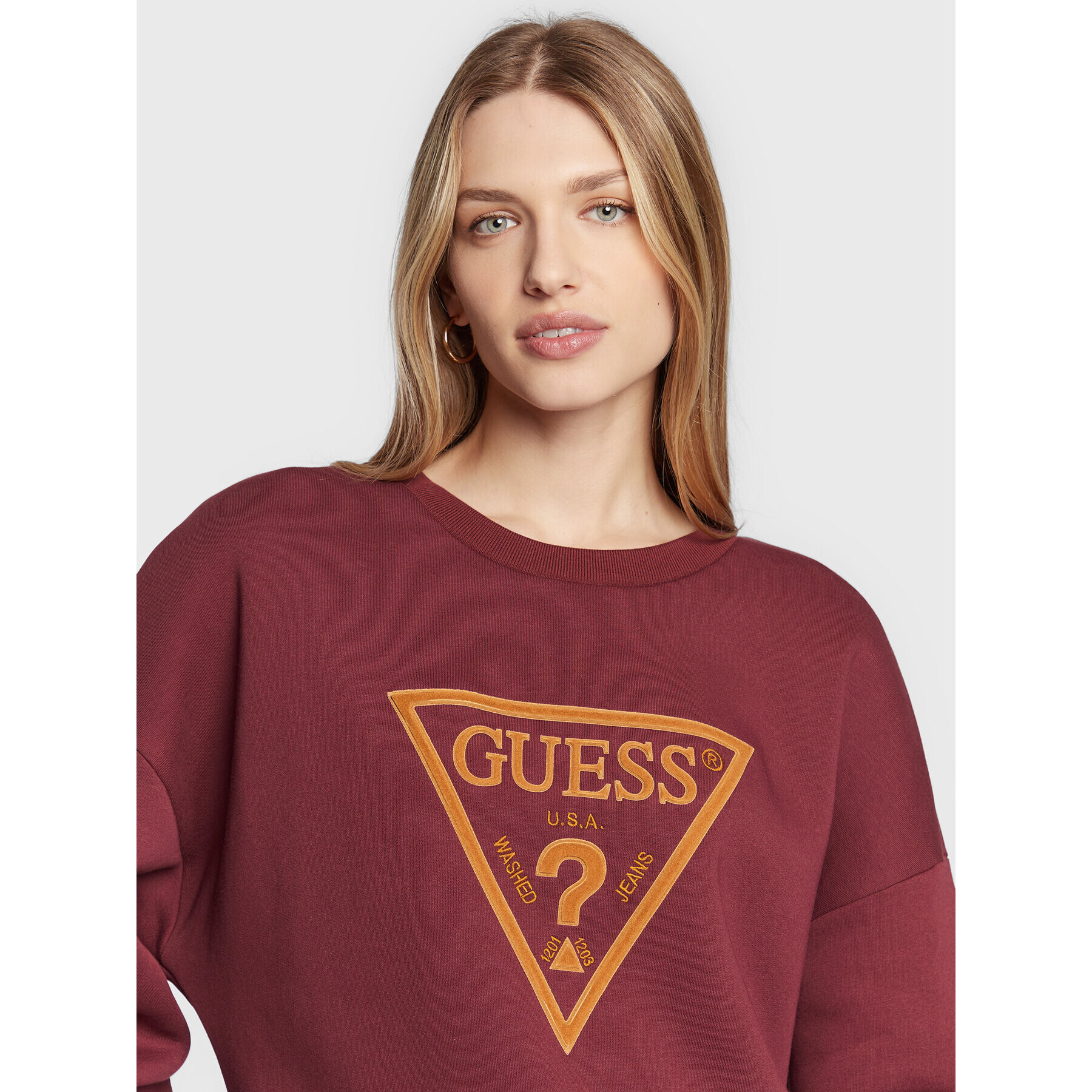 Guess Mikina Roxi W2BQ07 K9Z21 Fialová Relaxed Fit - Pepit.cz