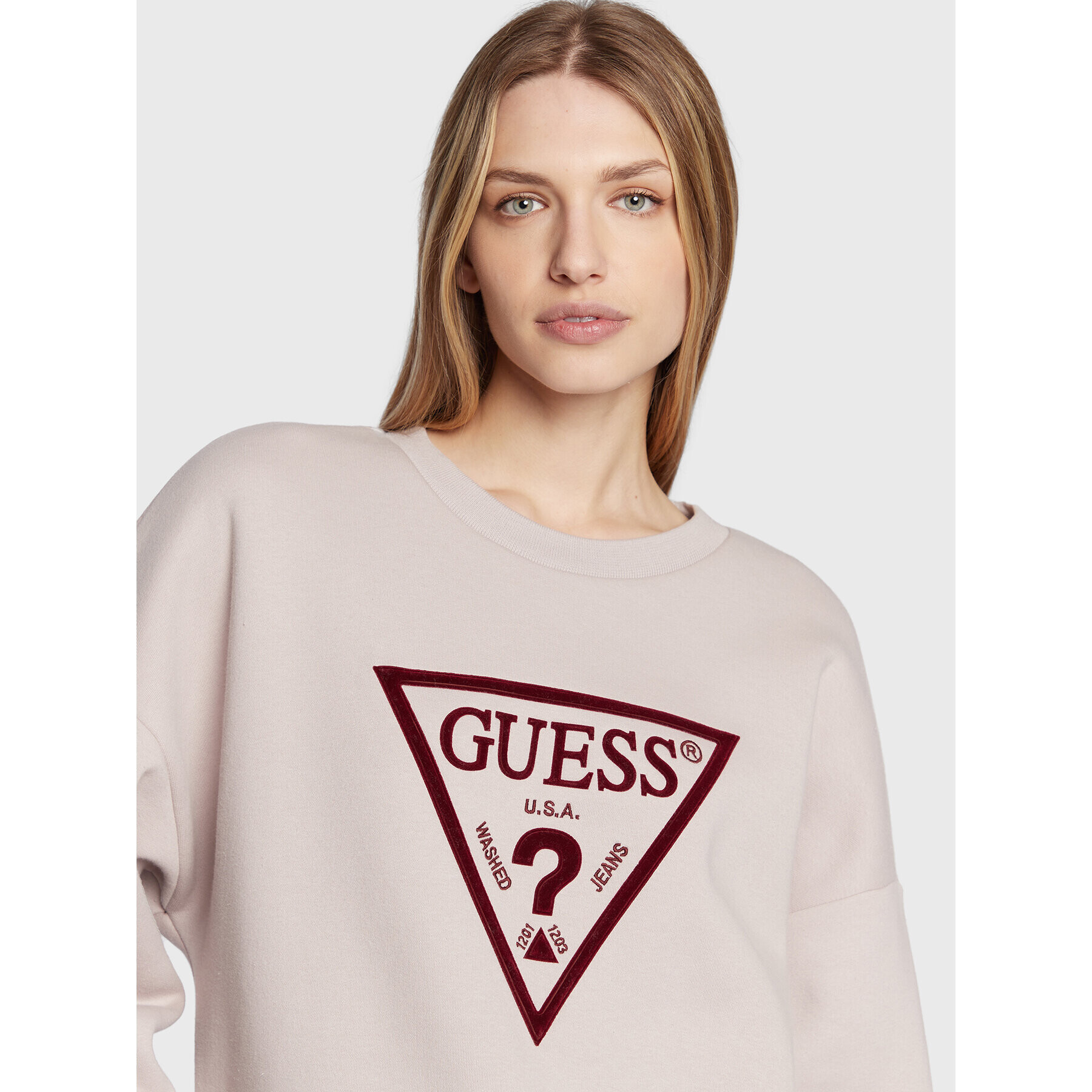 Guess Mikina Roxi W2BQ07 K9Z21 Fialová Relaxed Fit - Pepit.cz