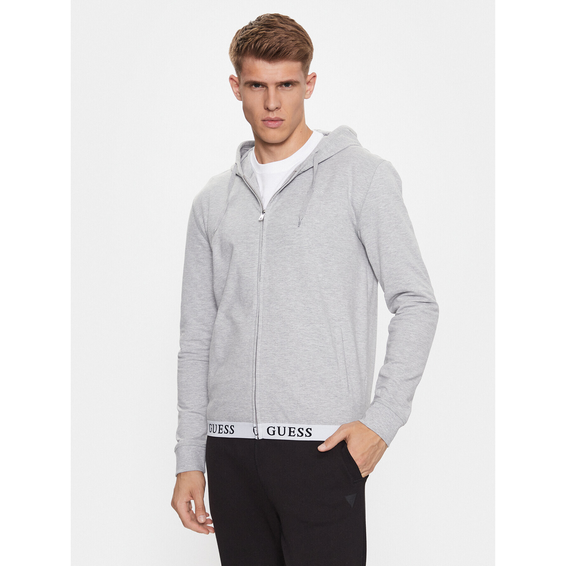 Guess Mikina U3YQ00 KBS91 Šedá Regular Fit - Pepit.cz