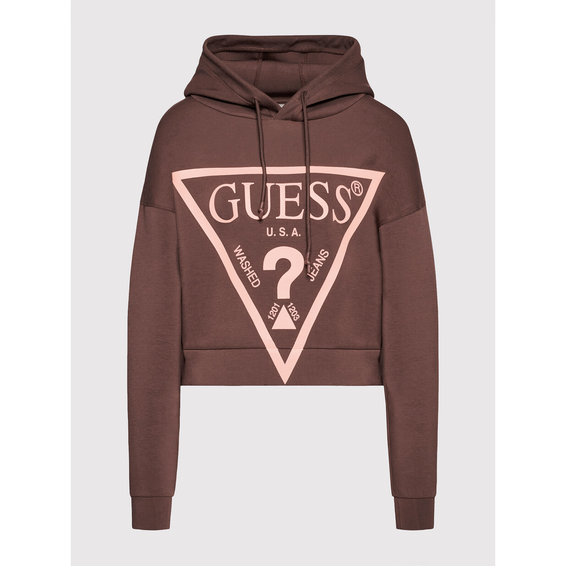 Guess Mikina V2RQ10 KAMN2 Hnědá Regular Fit - Pepit.cz