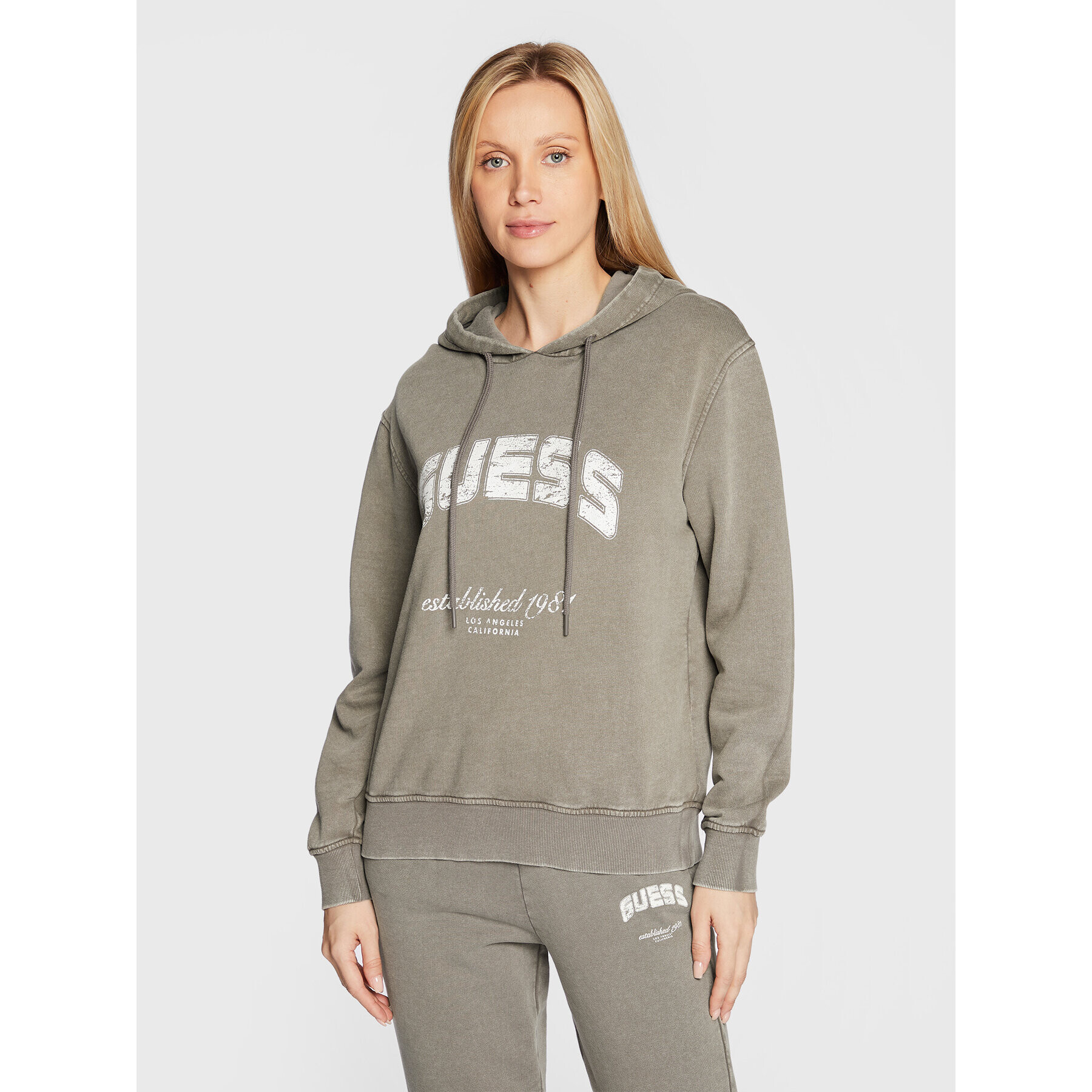 Guess Mikina V2YQ02 FL04D Šedá Relaxed Fit - Pepit.cz