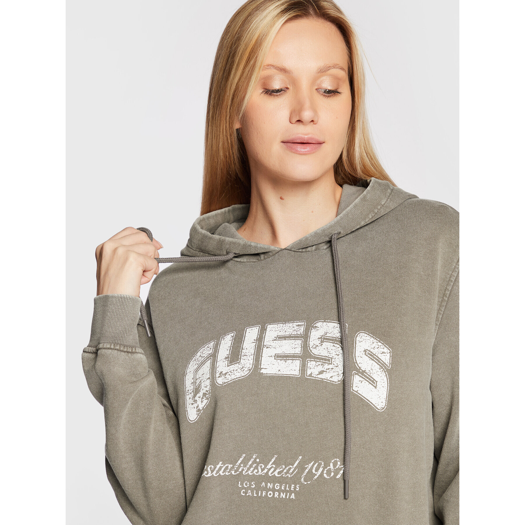 Guess Mikina V2YQ02 FL04D Šedá Relaxed Fit - Pepit.cz