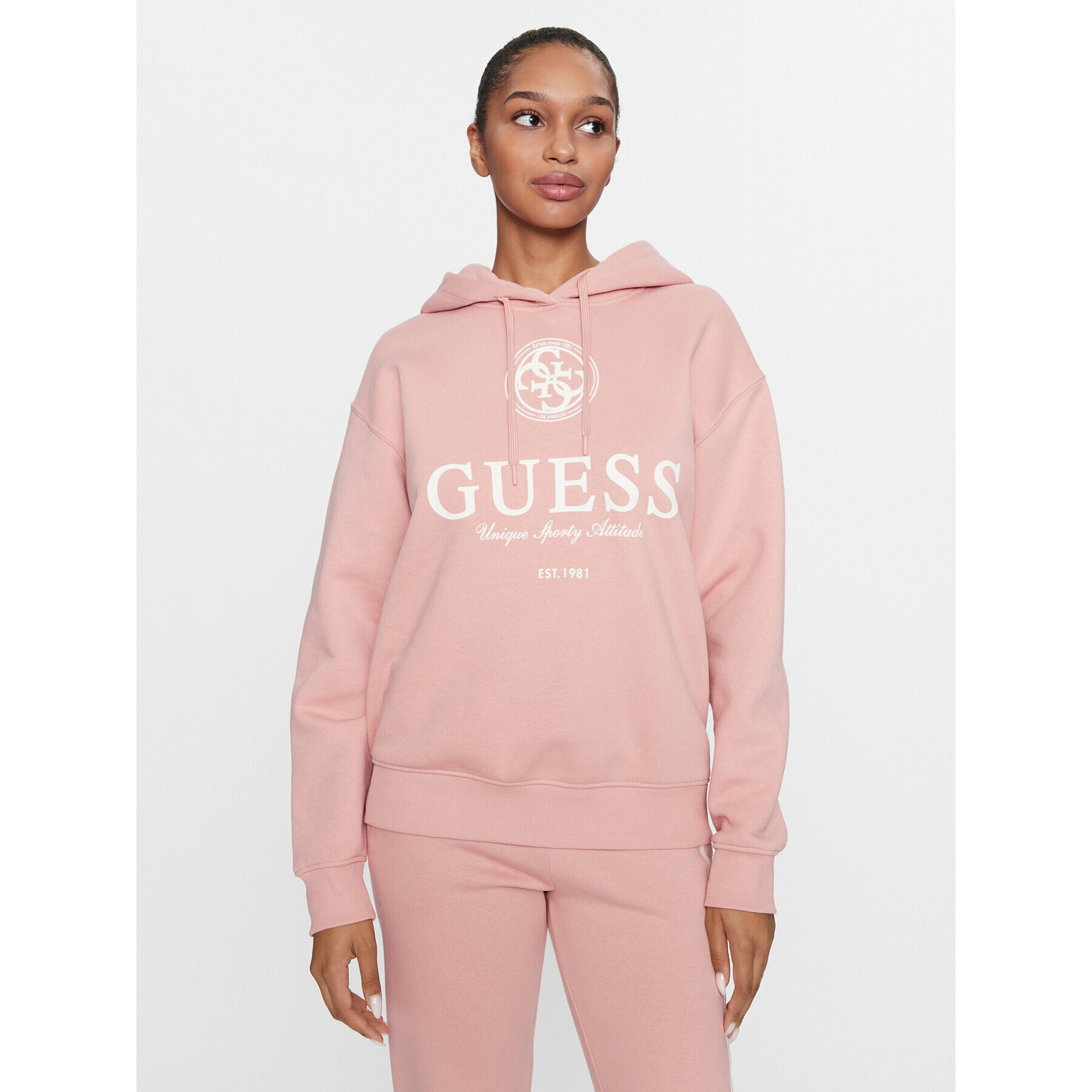 Guess Mikina V3BQ03 K9Z21 Růžová Regular Fit - Pepit.cz