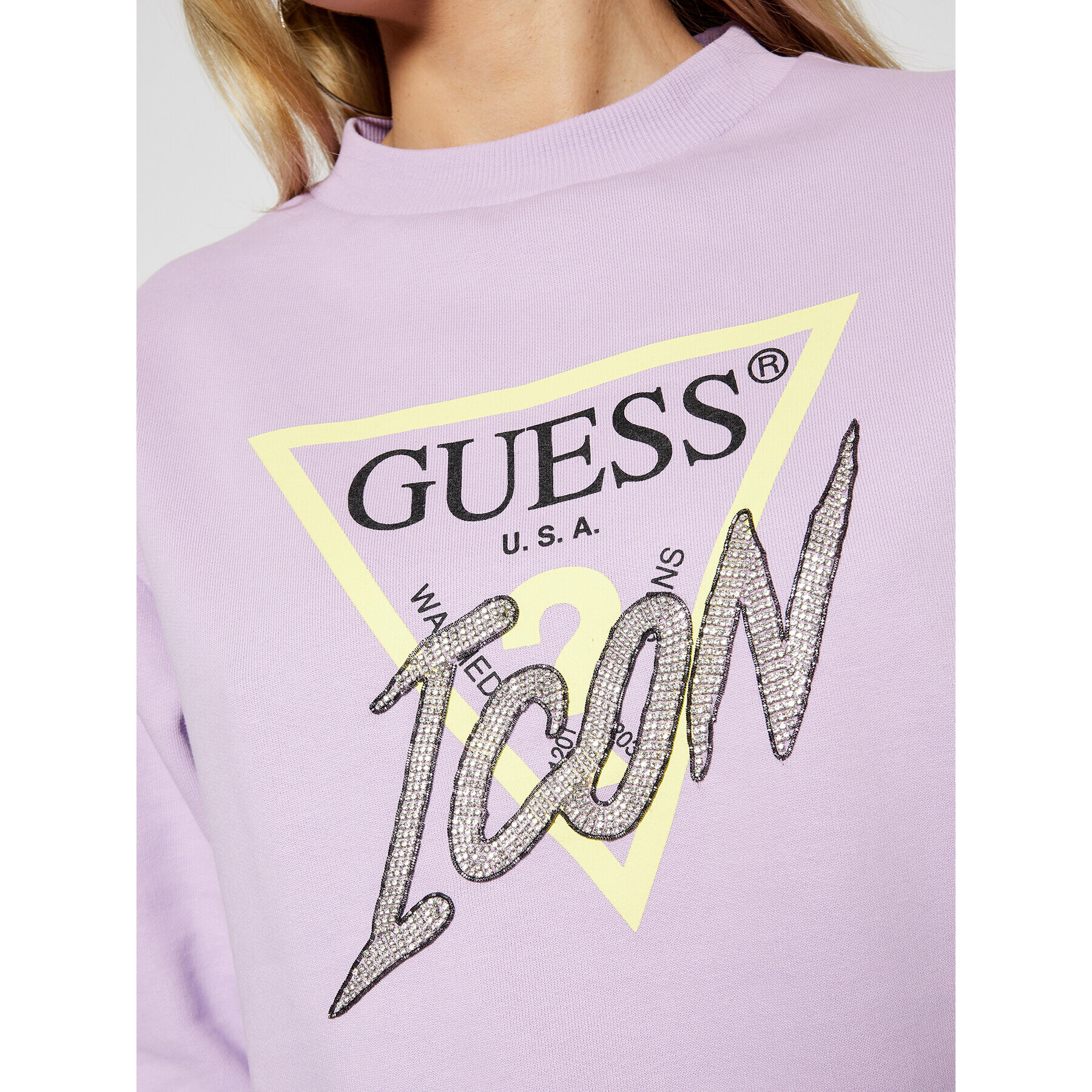 Guess Mikina W1RQ04 K68I0 Fialová Regular Fit - Pepit.cz