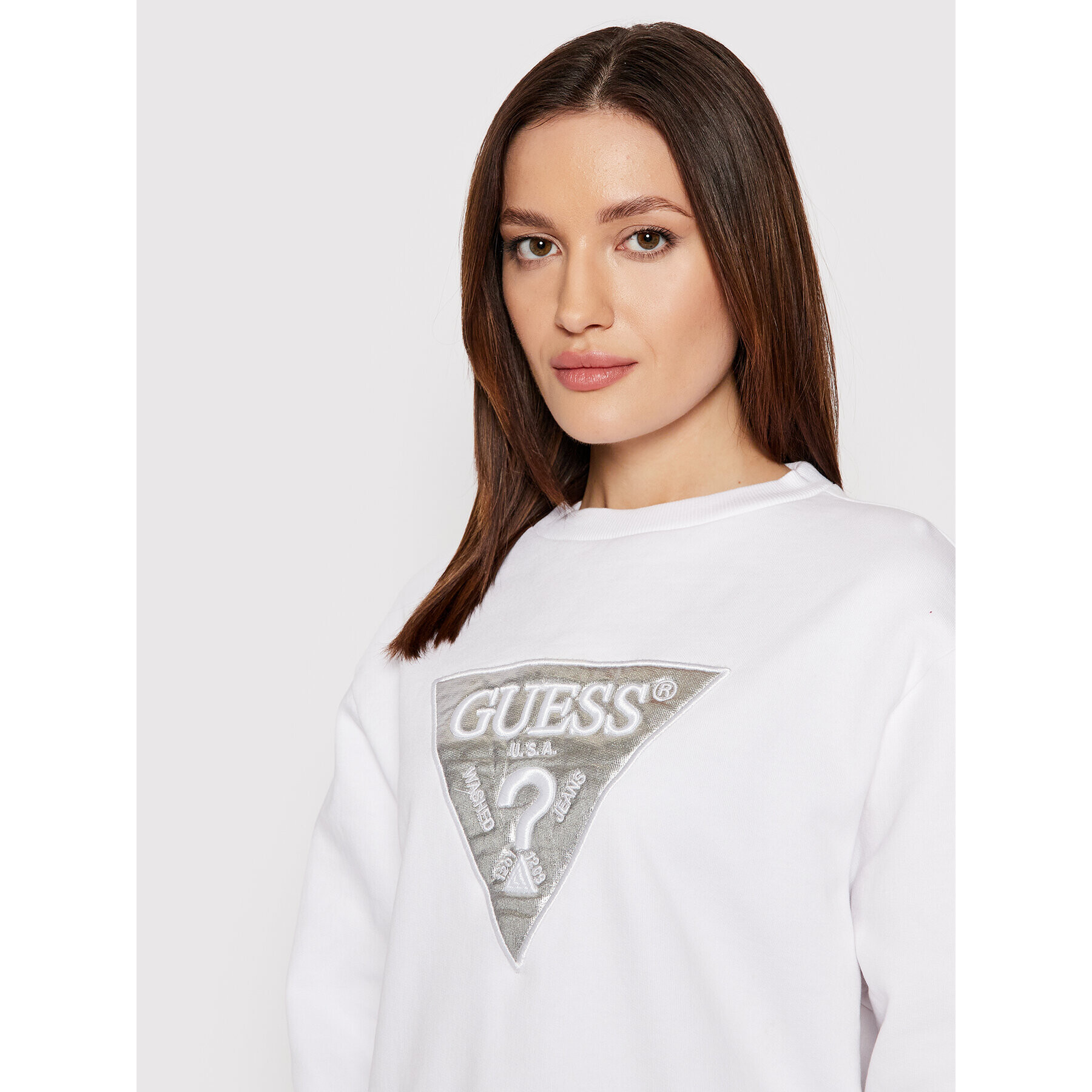 Guess Mikina W2GQ11 K68I0 Bílá Regular Fit - Pepit.cz