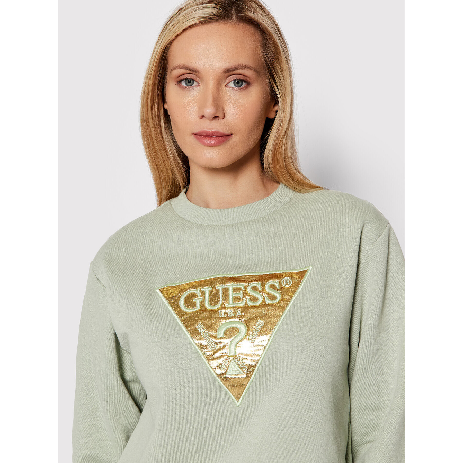 Guess Mikina W2GQ11 K68I0 Zelená Regular Fit - Pepit.cz