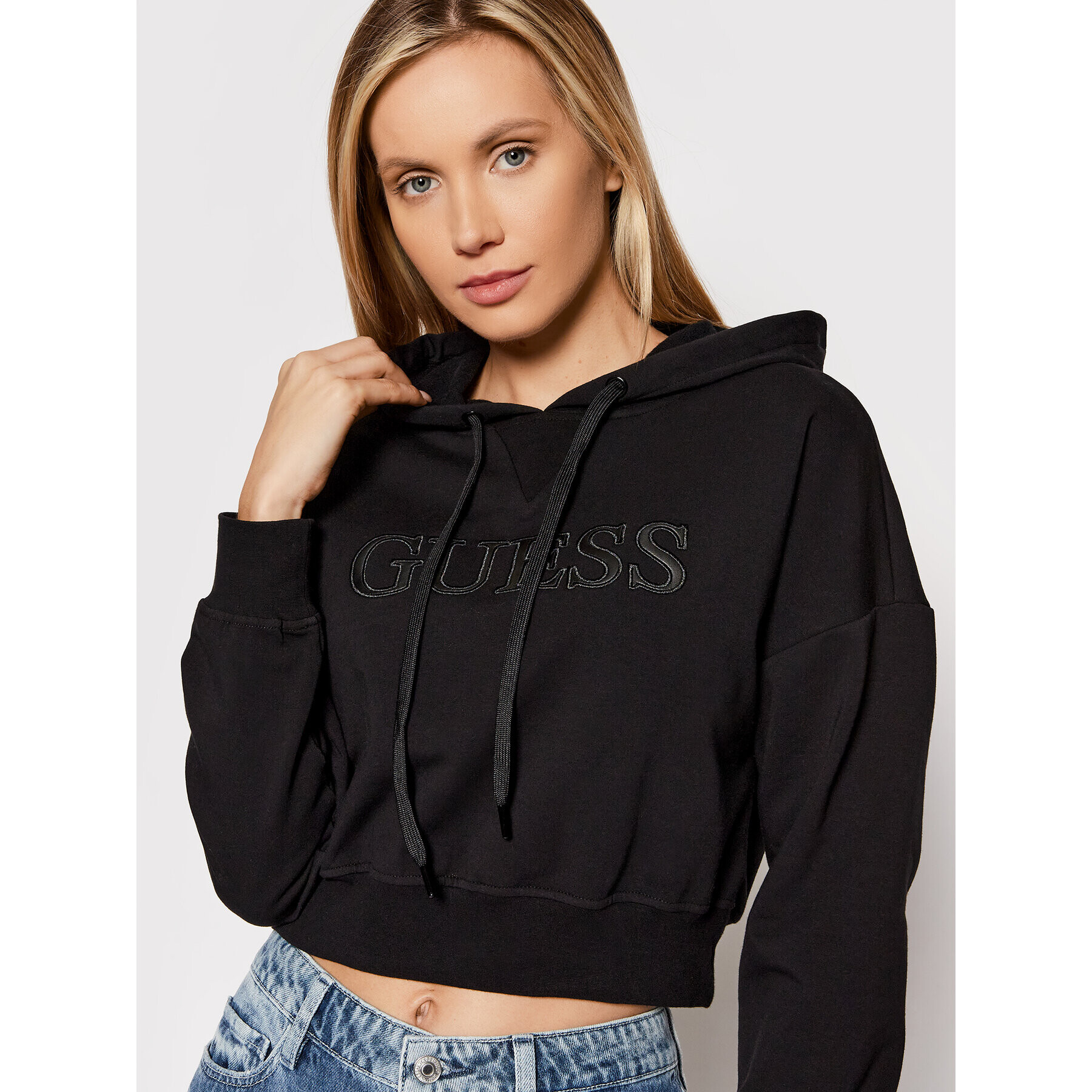 Guess Mikina W2RQ11 KAYZ0 Černá Regular Fit - Pepit.cz