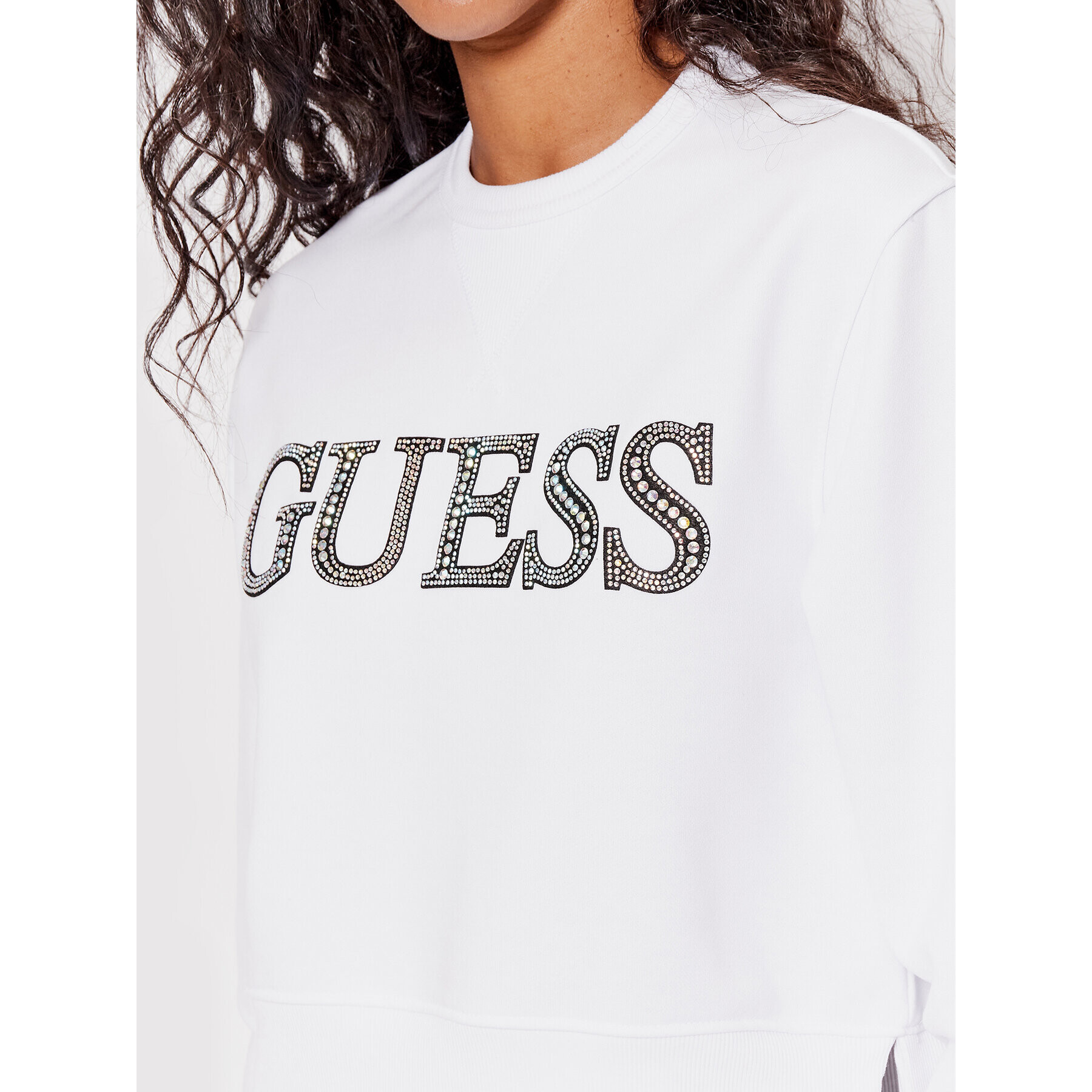 Guess Mikina W2YQ09 K8801 Bílá Regular Fit - Pepit.cz