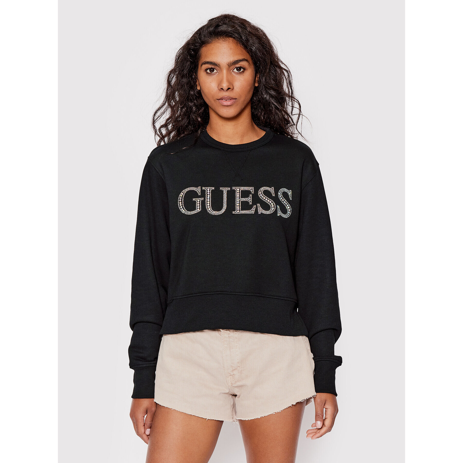 Guess Mikina W2YQ09 K8801 Černá Regular Fit - Pepit.cz