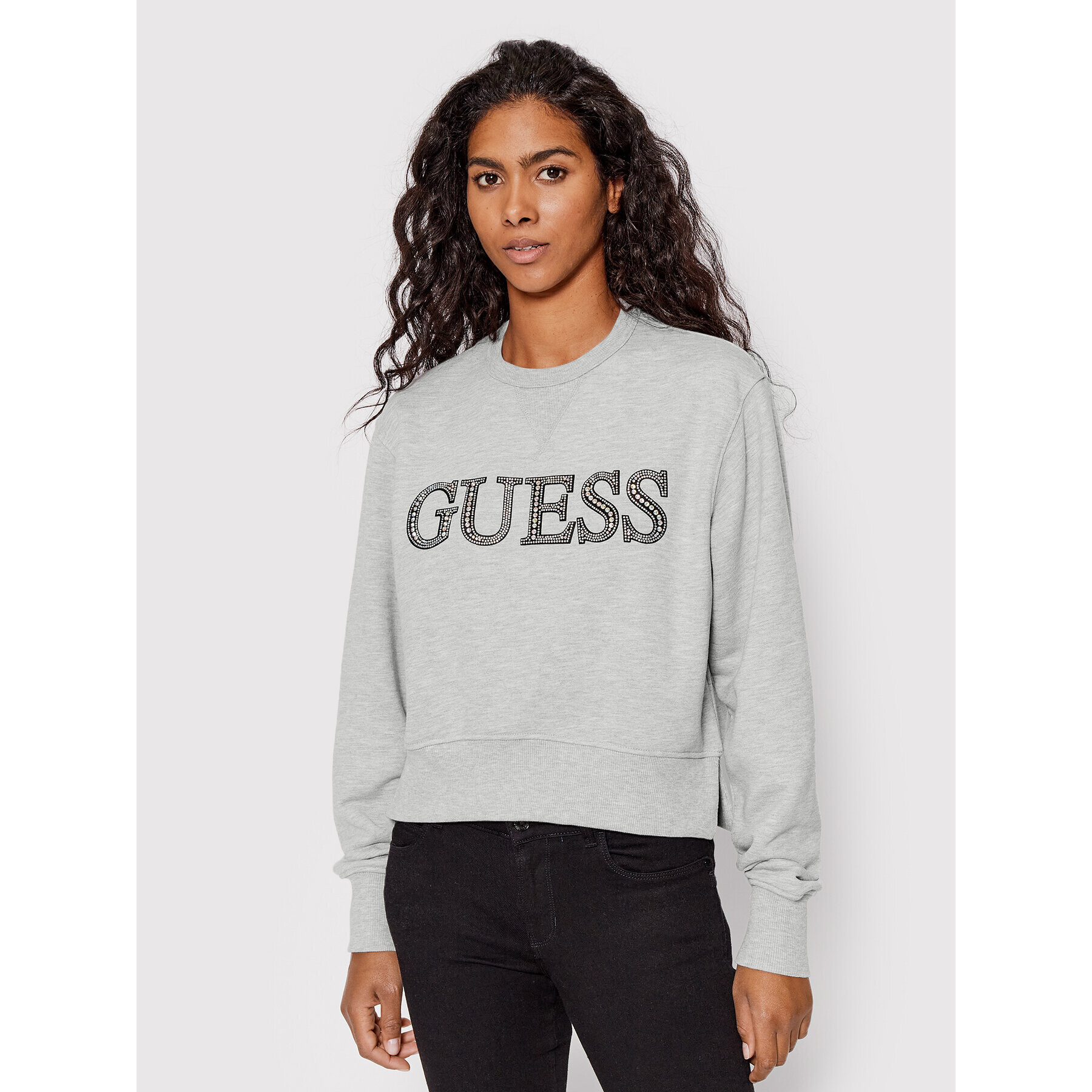 Guess Mikina W2YQ09 K8801 Šedá Regular Fit - Pepit.cz