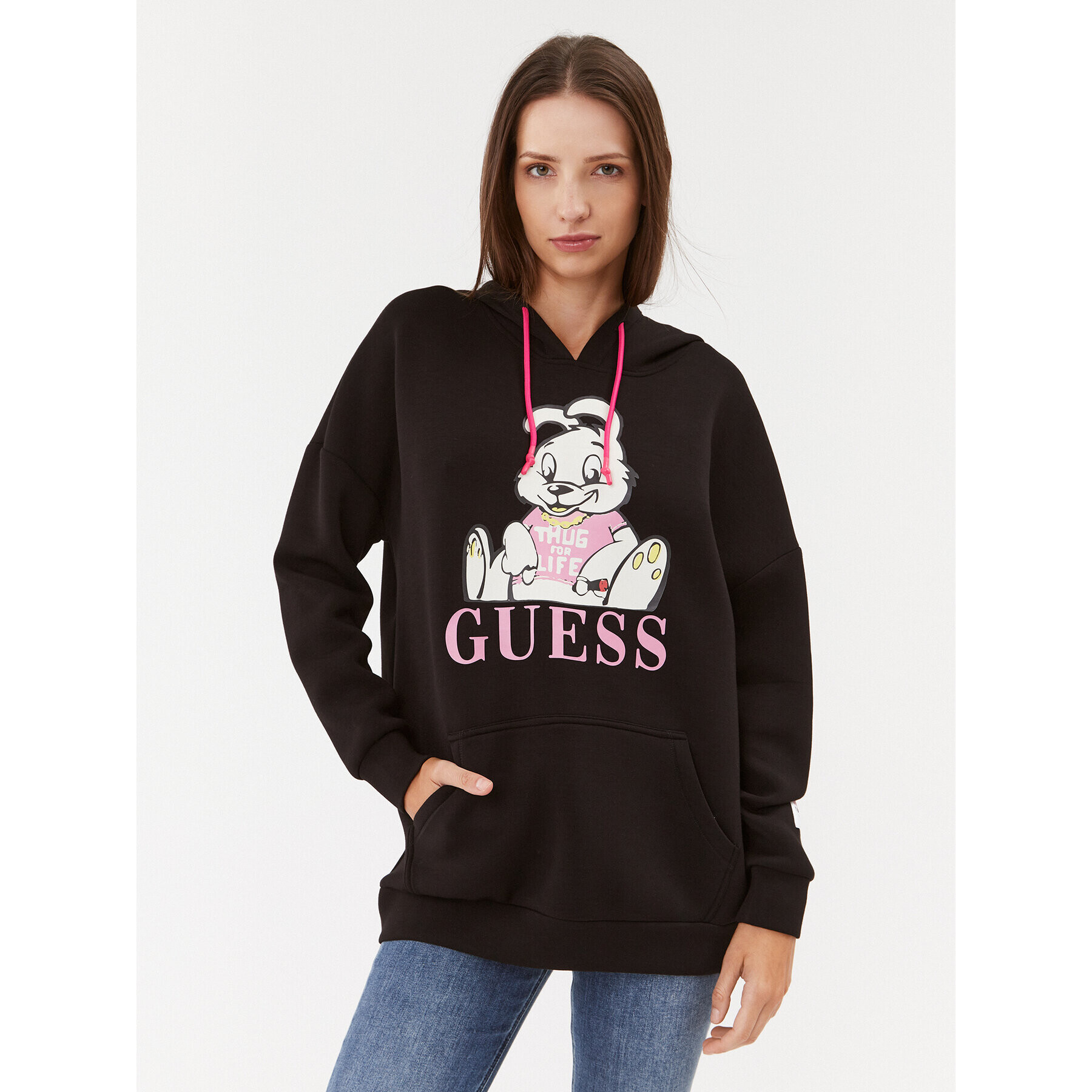 Guess Mikina W3BQ23 K7UW2 Černá Regular Fit - Pepit.cz