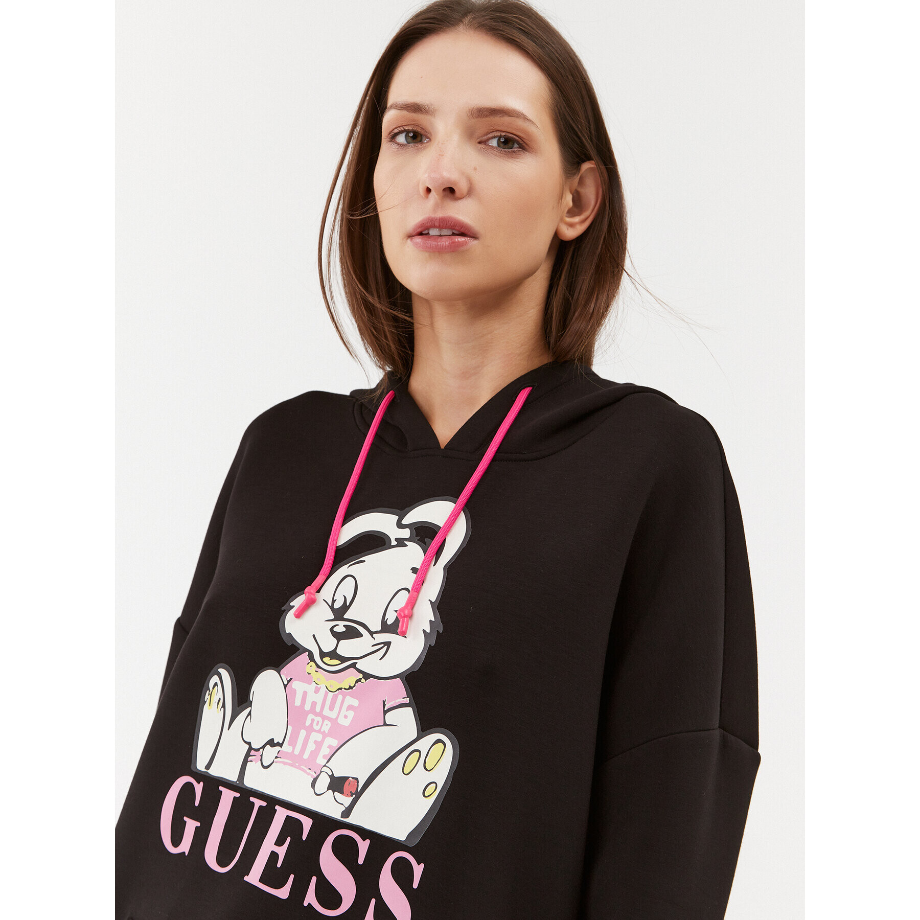 Guess Mikina W3BQ23 K7UW2 Černá Regular Fit - Pepit.cz