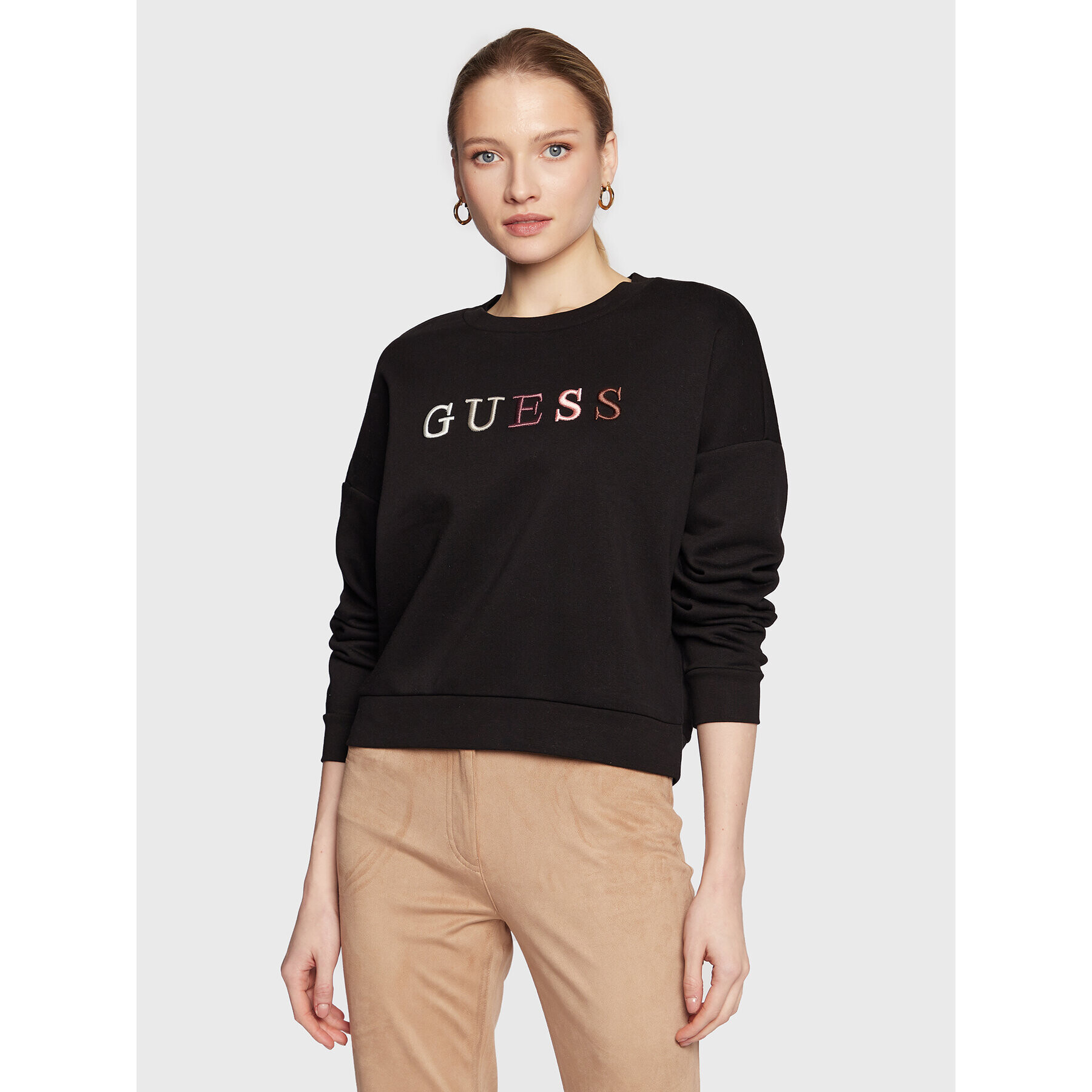 Guess Mikina W3RQ05 K9Z22 Černá Regular Fit - Pepit.cz