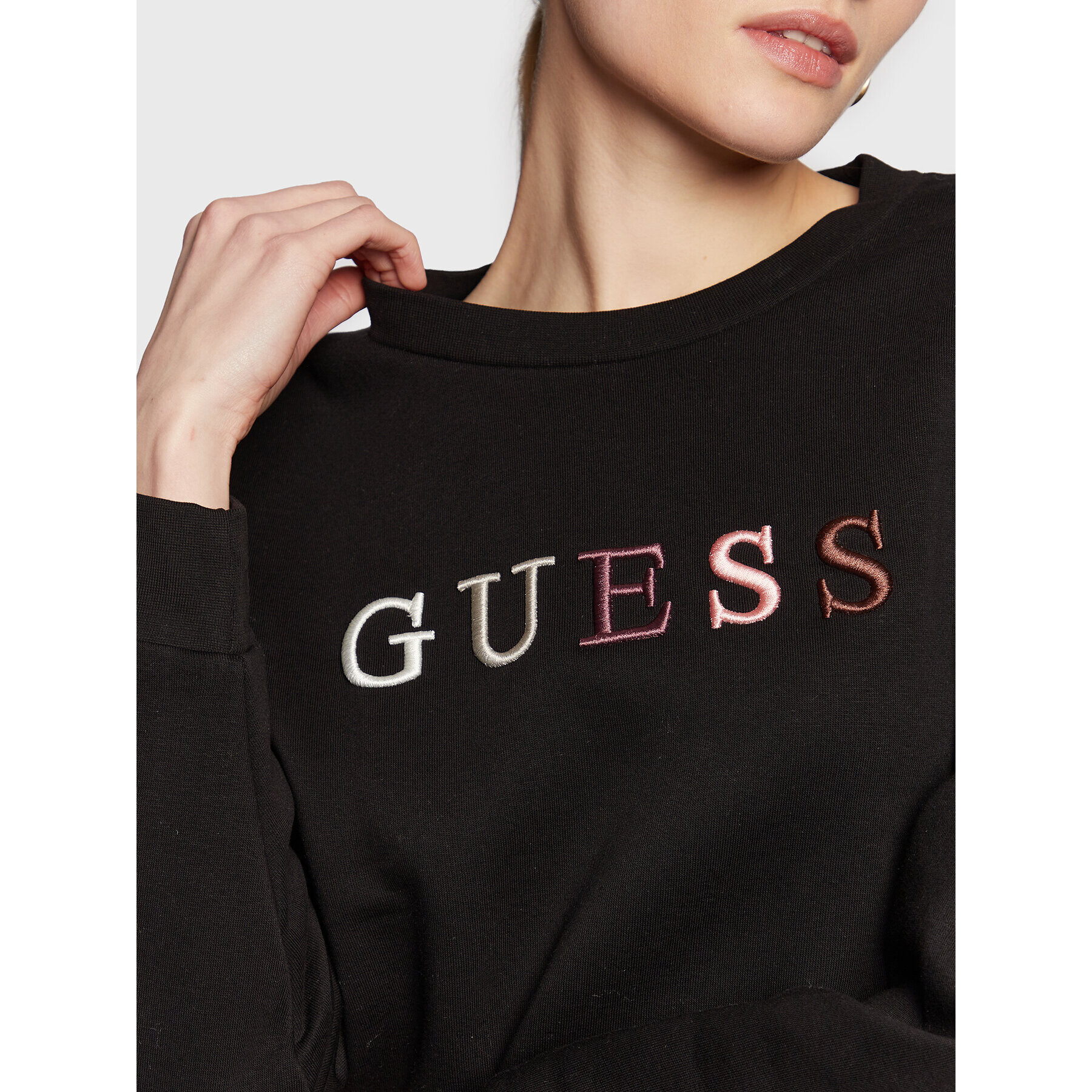 Guess Mikina W3RQ05 K9Z22 Černá Regular Fit - Pepit.cz