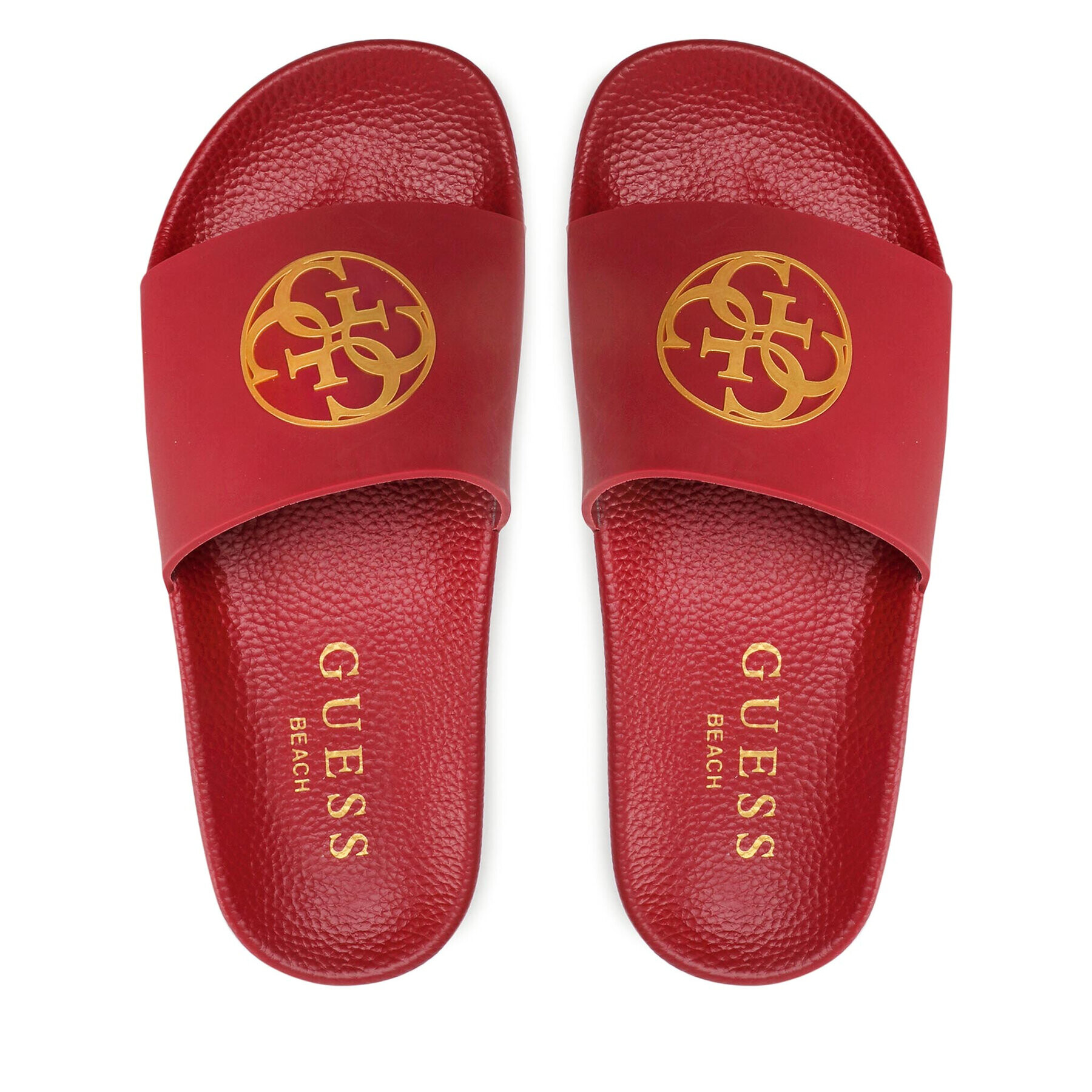 Guess Nazouváky 4G Logo Beach Slippers E2GZ01 BB00F Bordó - Pepit.cz