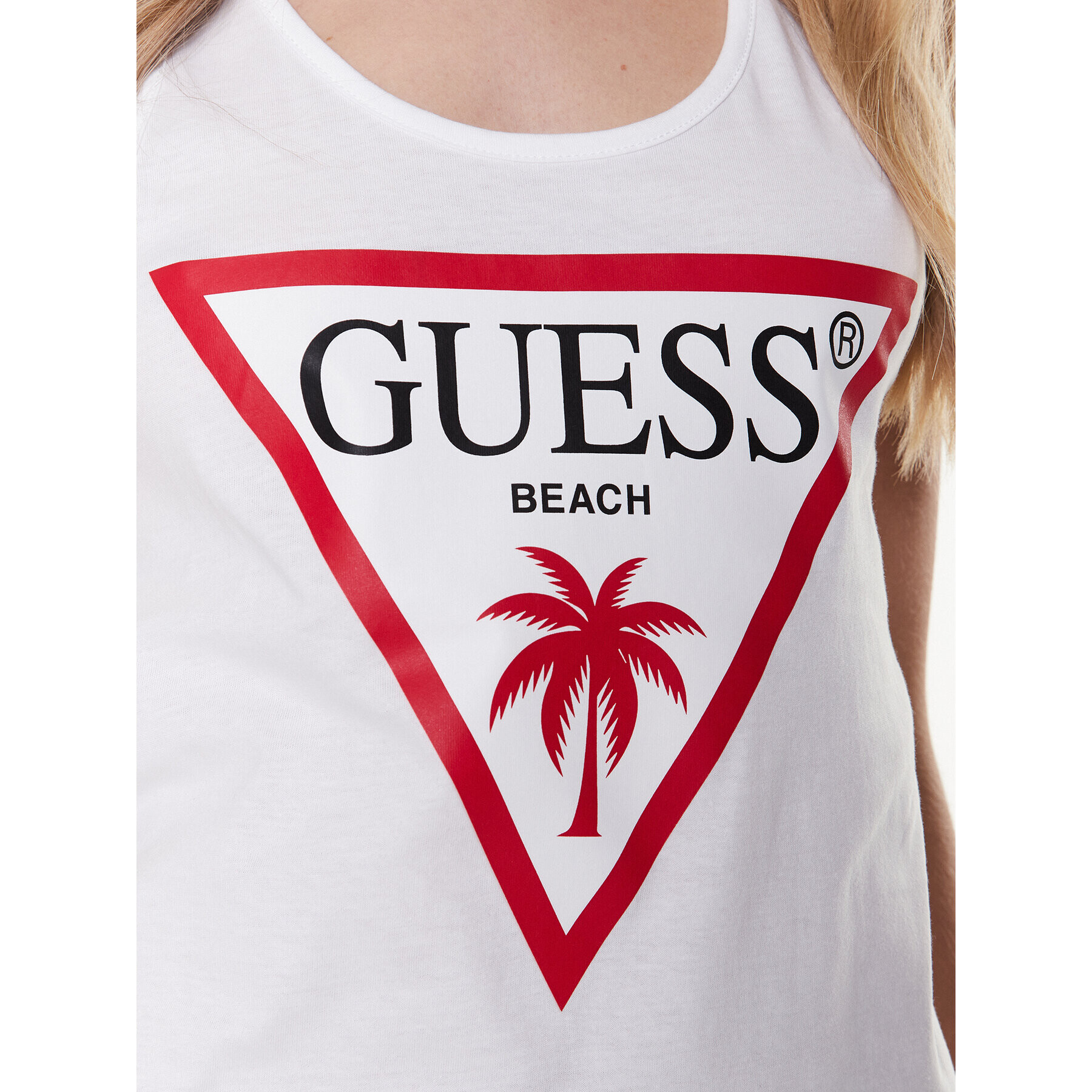 Guess Plážové šaty Logo E3GP03 JA914 Bílá Regular Fit - Pepit.cz