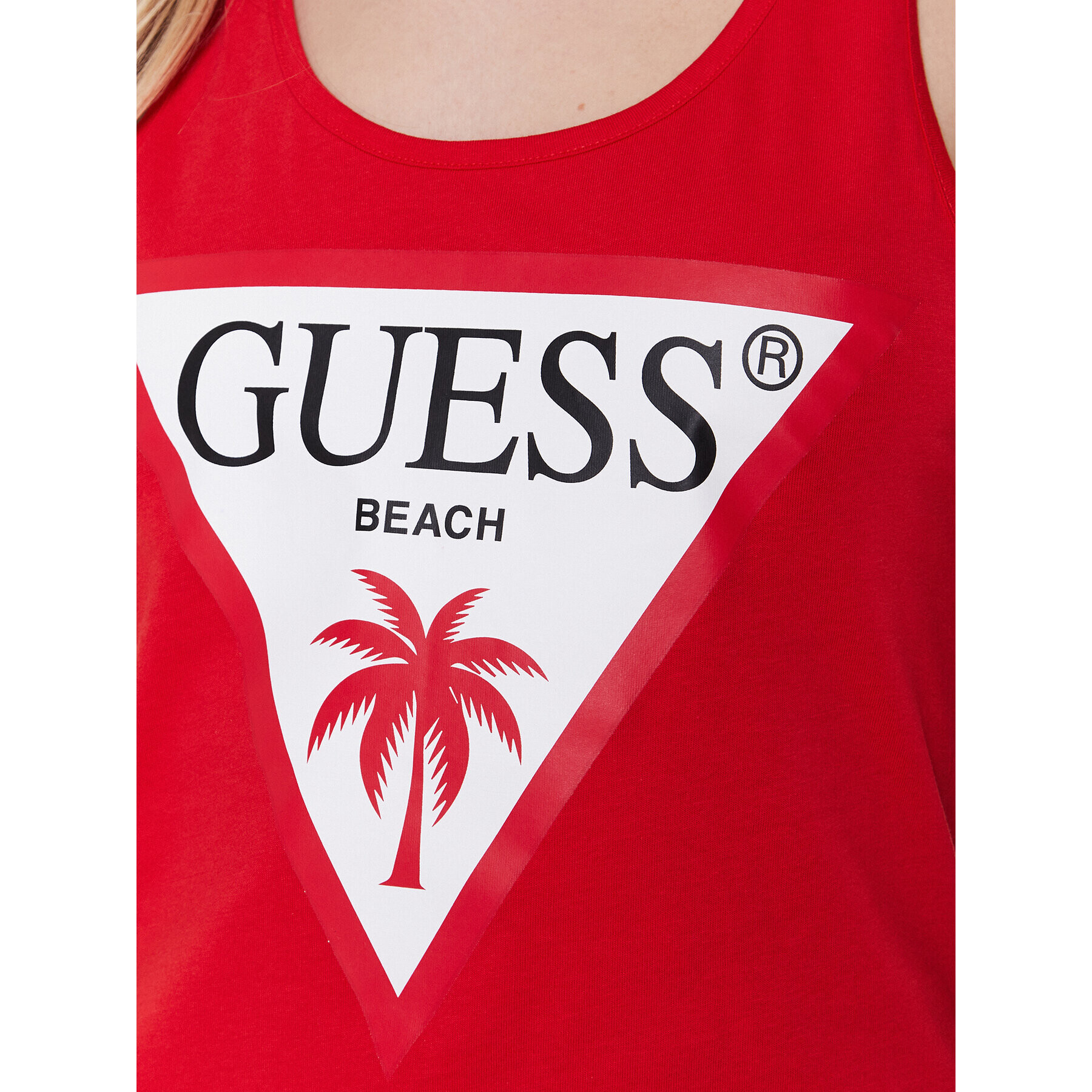 Guess Plážové šaty Logo E3GP03 JA914 Bordó Regular Fit - Pepit.cz