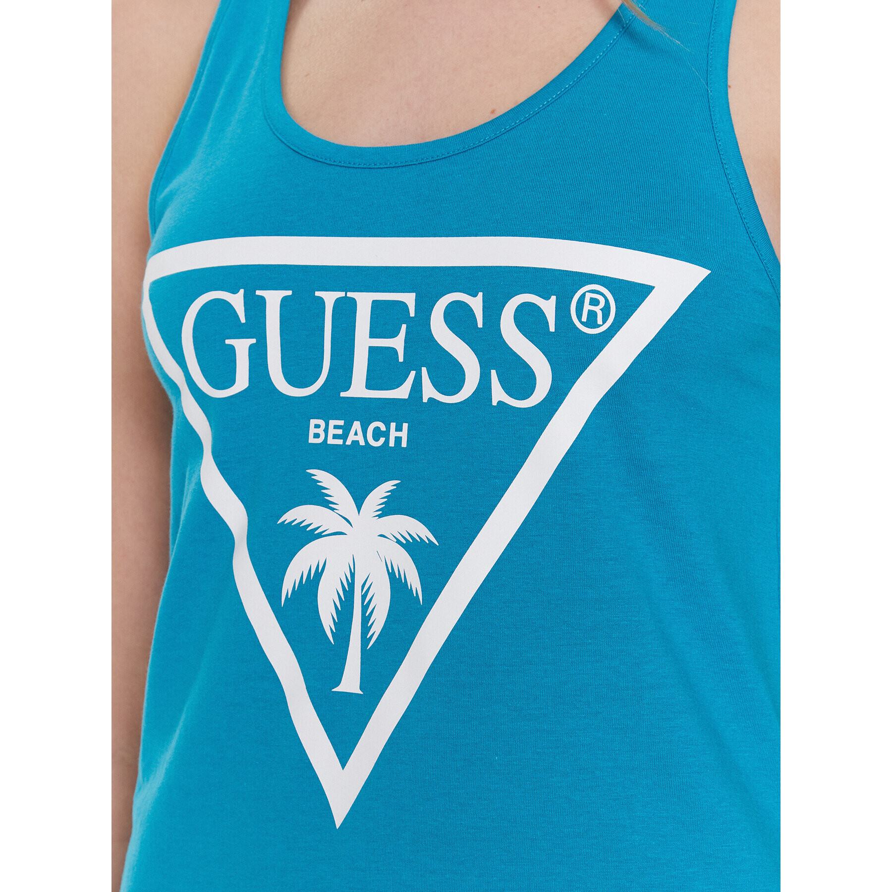 Guess Plážové šaty Logo E3GP03 JA914 Modrá Regular Fit - Pepit.cz