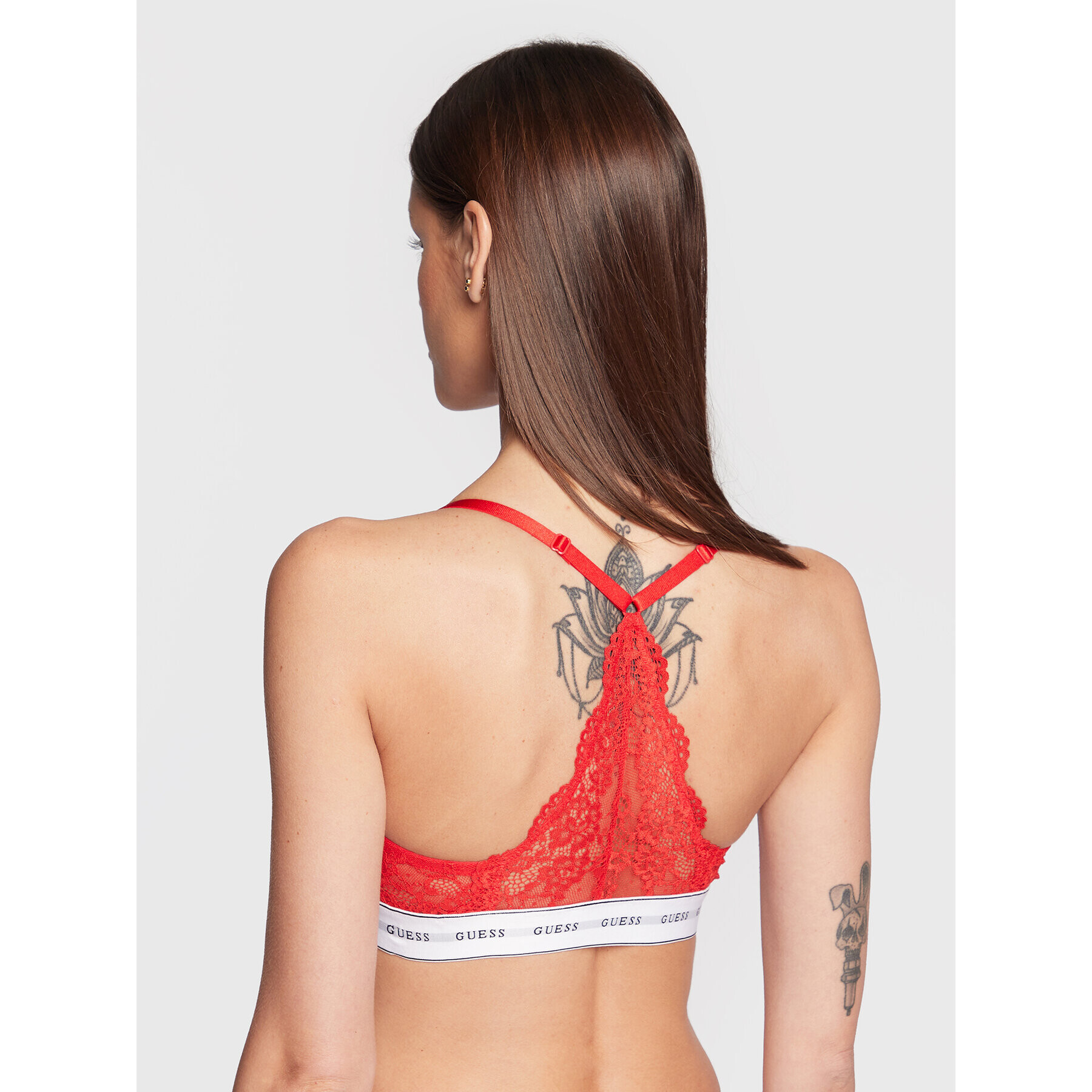 Guess Podprsenka Bralette Belle O97C02 KBBT0 Červená - Pepit.cz